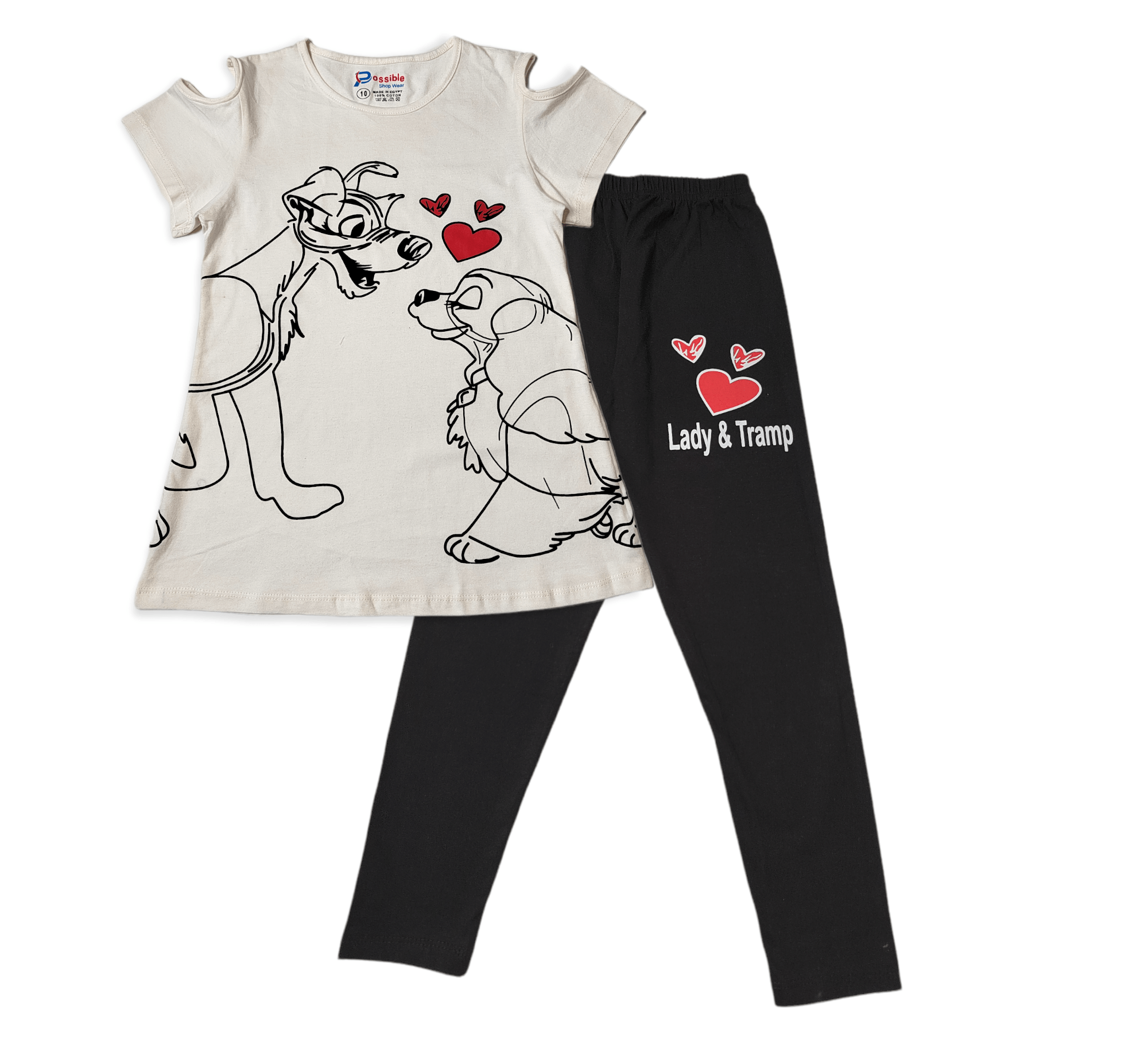 ElOutlet-Sumer Kids Pyjamas Kids Pajama [Girls] - Lady & Tramp - White