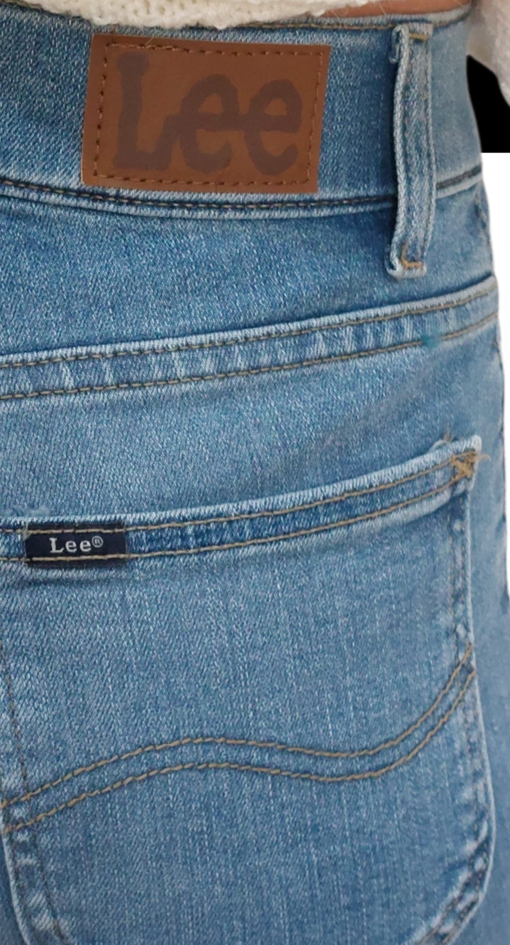 ElOutlet Summer Sale 23 Women Lee Jeans Pants (Boot Cut) - Light Blue (fake button - stretch)
