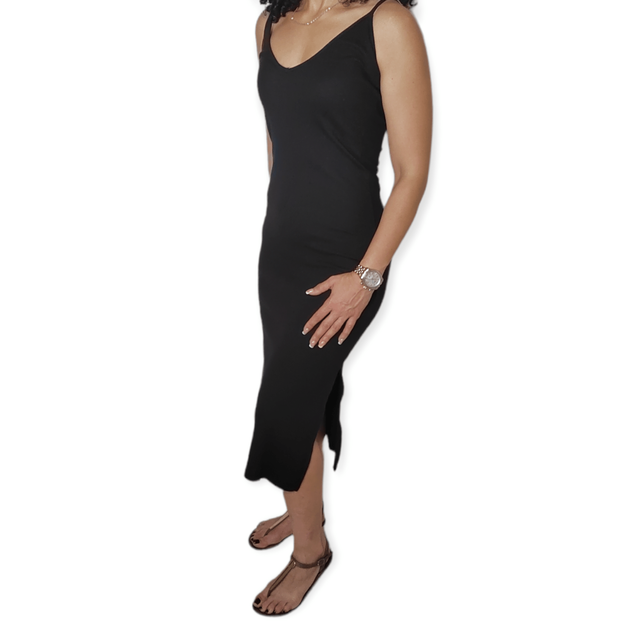 ElOutlet - Summer Women Dress Women Cotton dress - Black