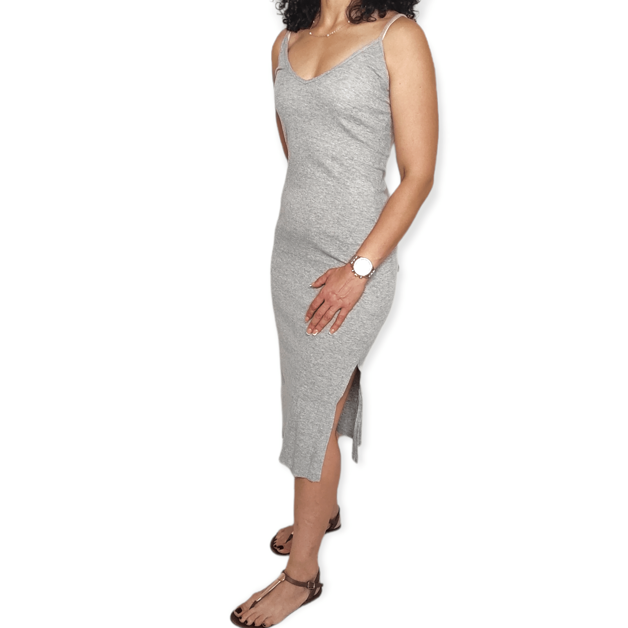 ElOutlet - Summer Women Dress Women Cotton dress - Grey