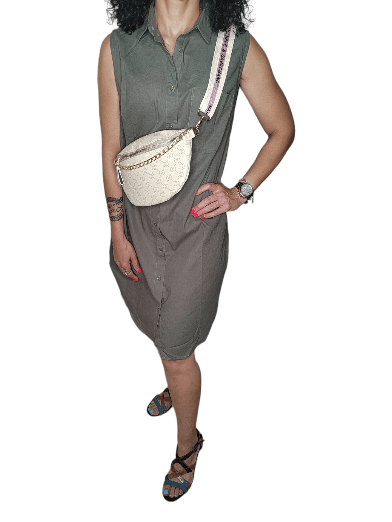 ElOutlet - Summer Women Dress Women Dress - Linen كتان - Olive Green