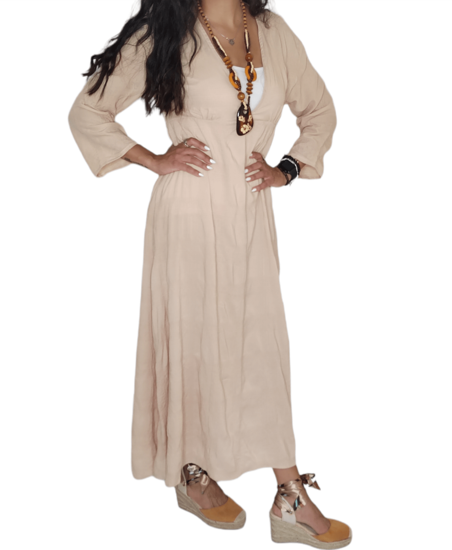 ElOutlet - Summer Women Dress Women Summer dress - Beige