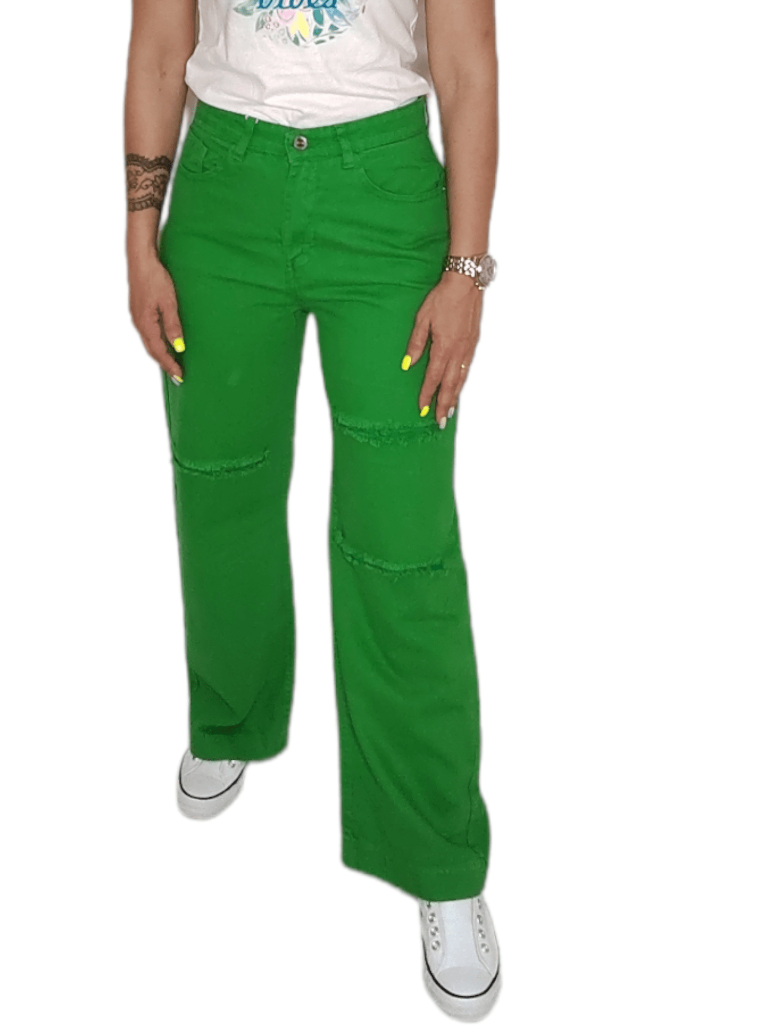 ElOutlet - Summer Women Pants Women Jeans Pants - Green