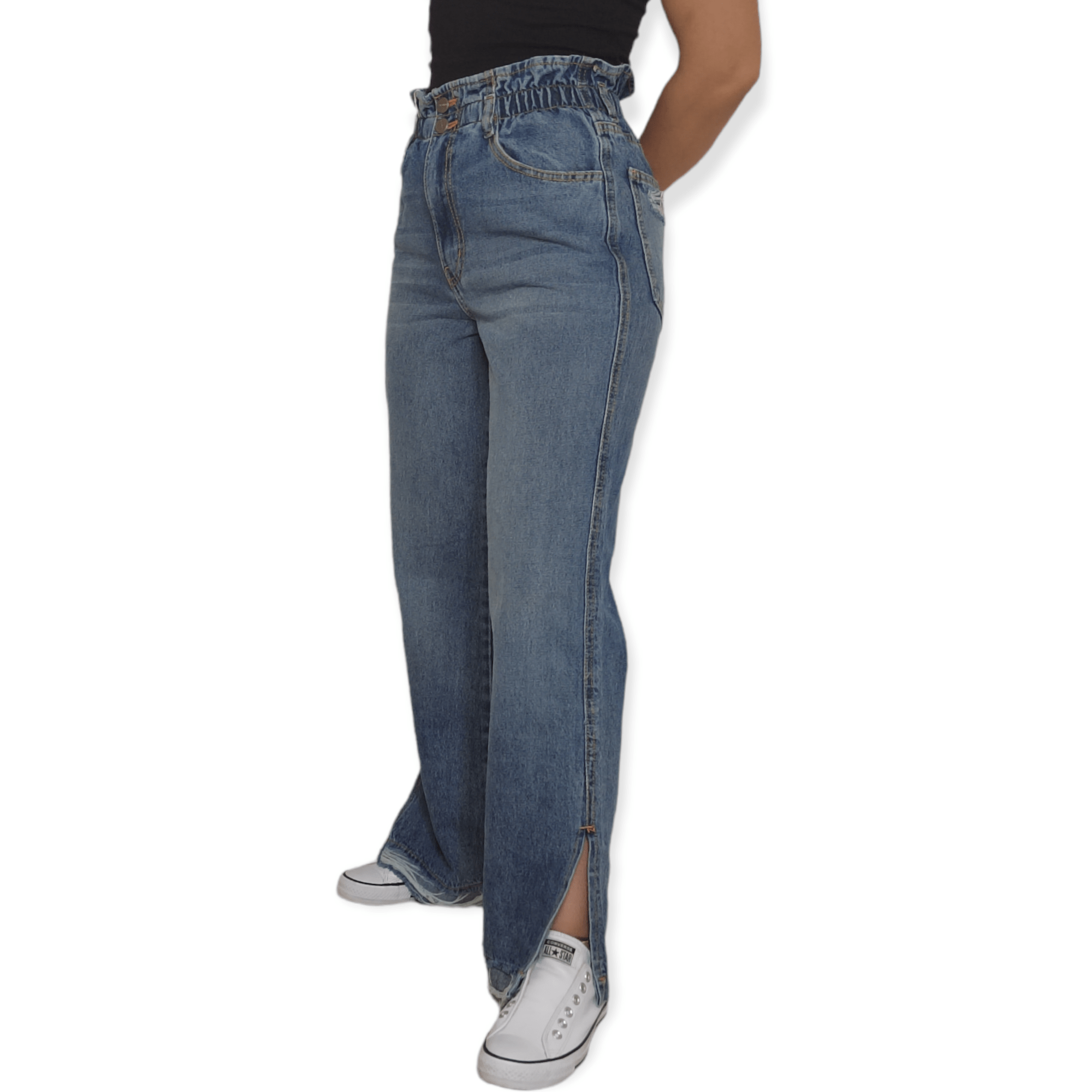 ElOutlet - Summer Women Pants Women Jeans Pants [Mom Fit] [2] - Blue