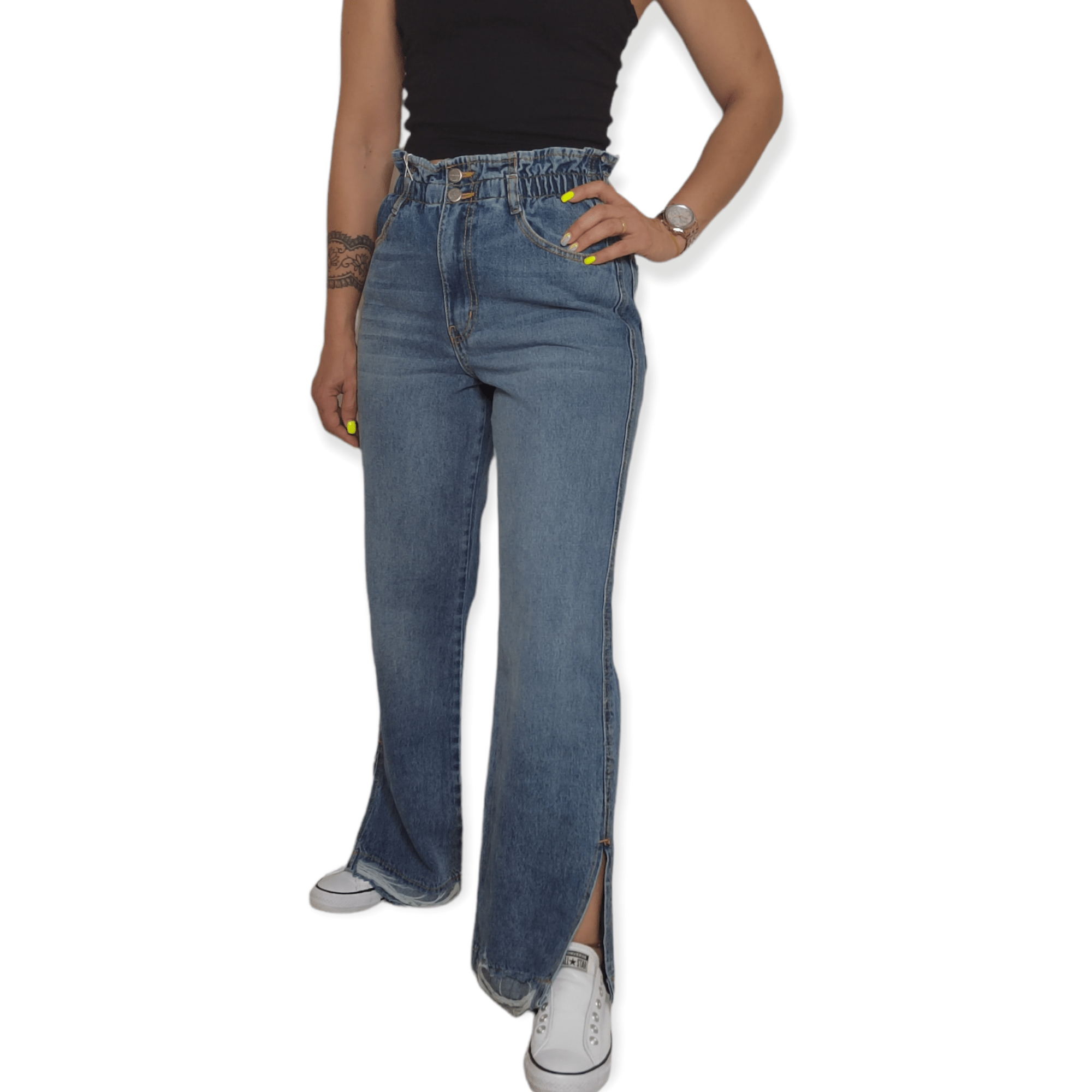 ElOutlet - Summer Women Pants Women Jeans Pants [Mom Fit] [2] - Blue