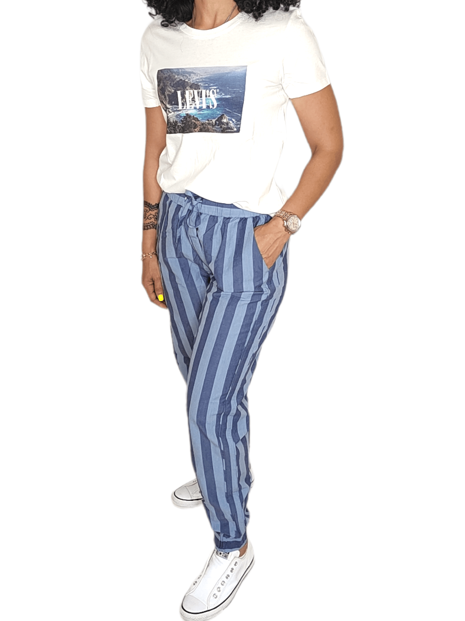 ElOutlet - Summer Women Pants Women Pants [3] -  striped