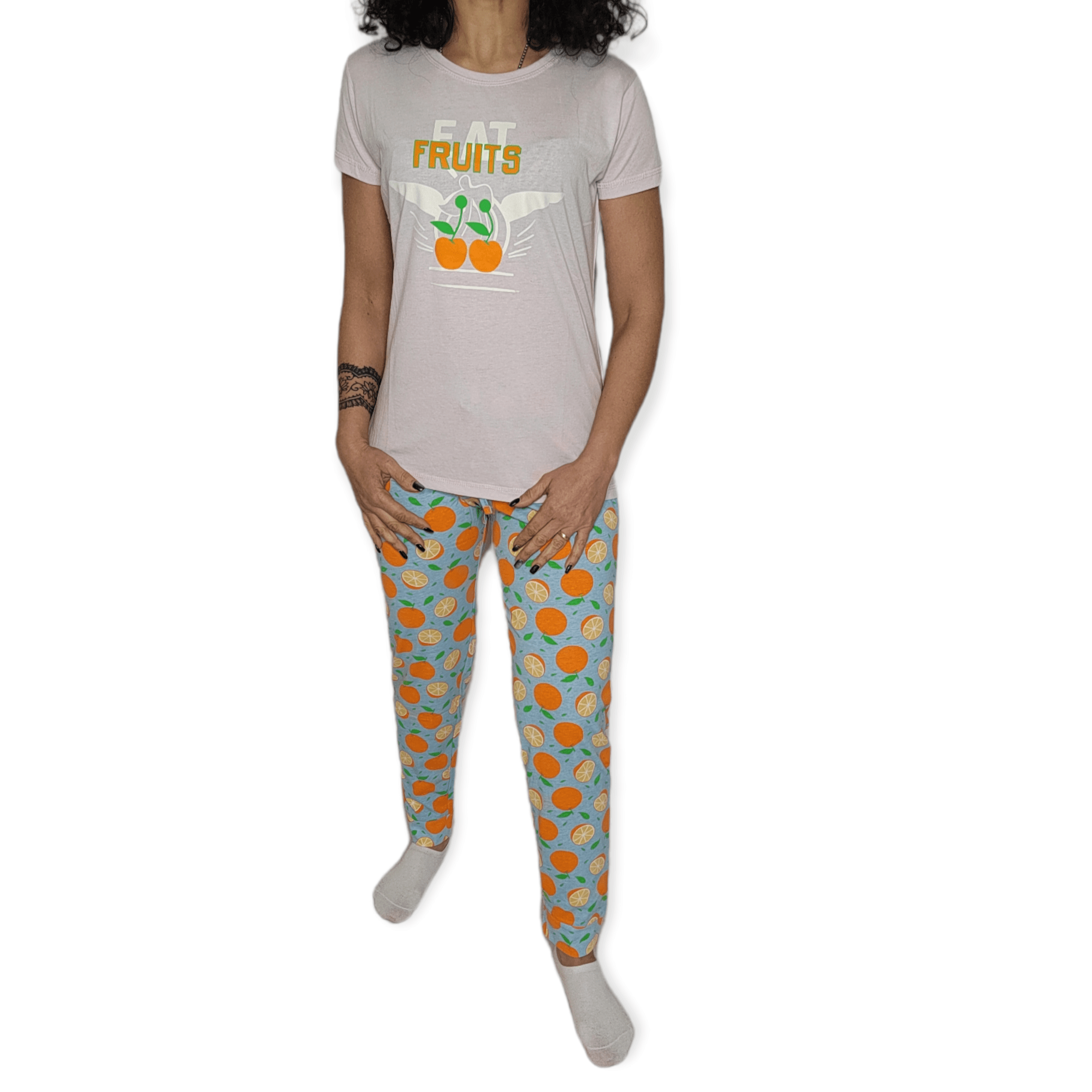 ElOutlet - Summer Women Pyjamas Women Pajama Set - "Eat Fruits"