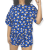 ElOutlet - Summer Women Pyjamas Women Pajama Short - (Oversized) - Blue