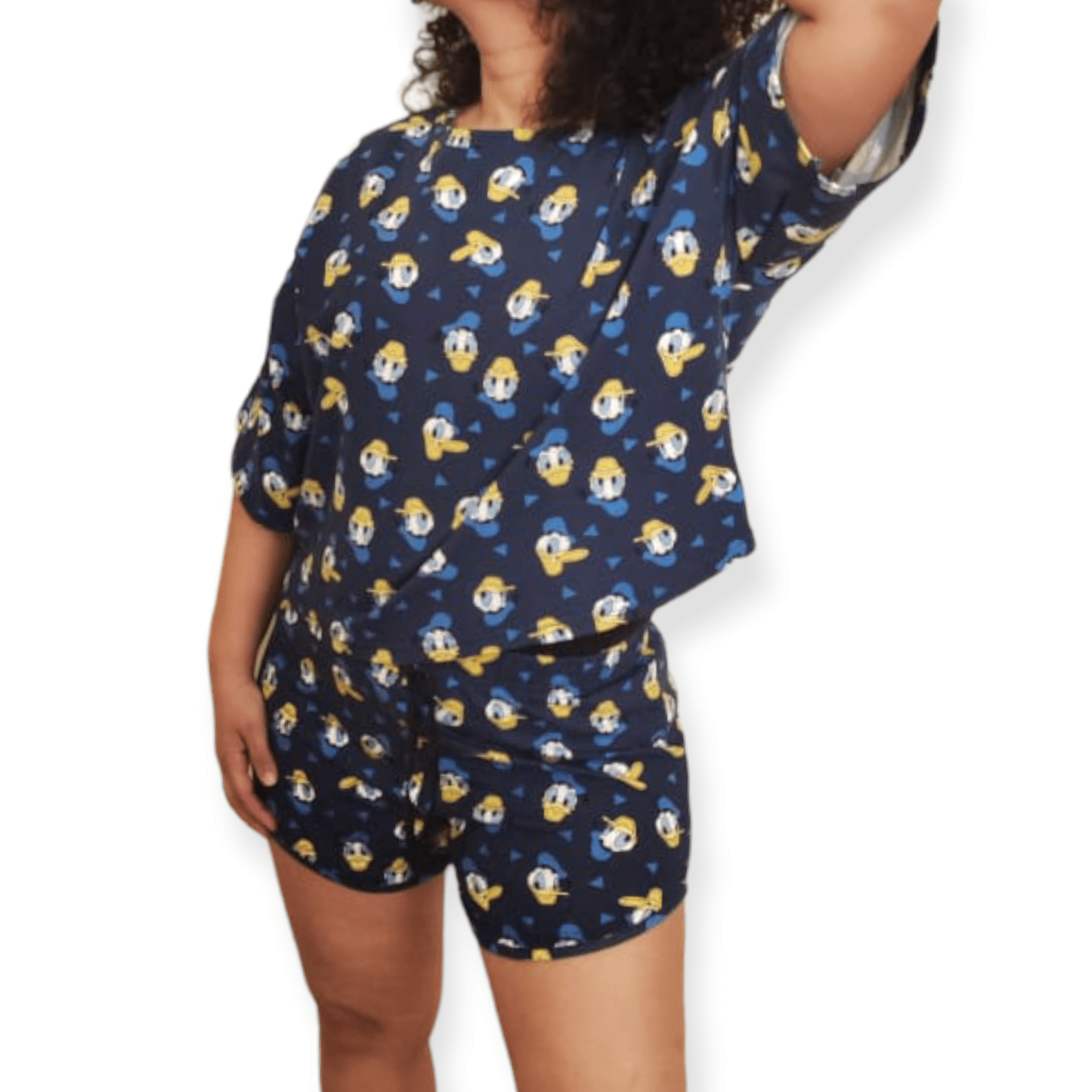 ElOutlet - Summer Women Pyjamas Women Pajama Short - (Oversized) - Dark Blue