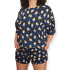ElOutlet - Summer Women Pyjamas Women Pajama Short - (Oversized) - Dark Blue