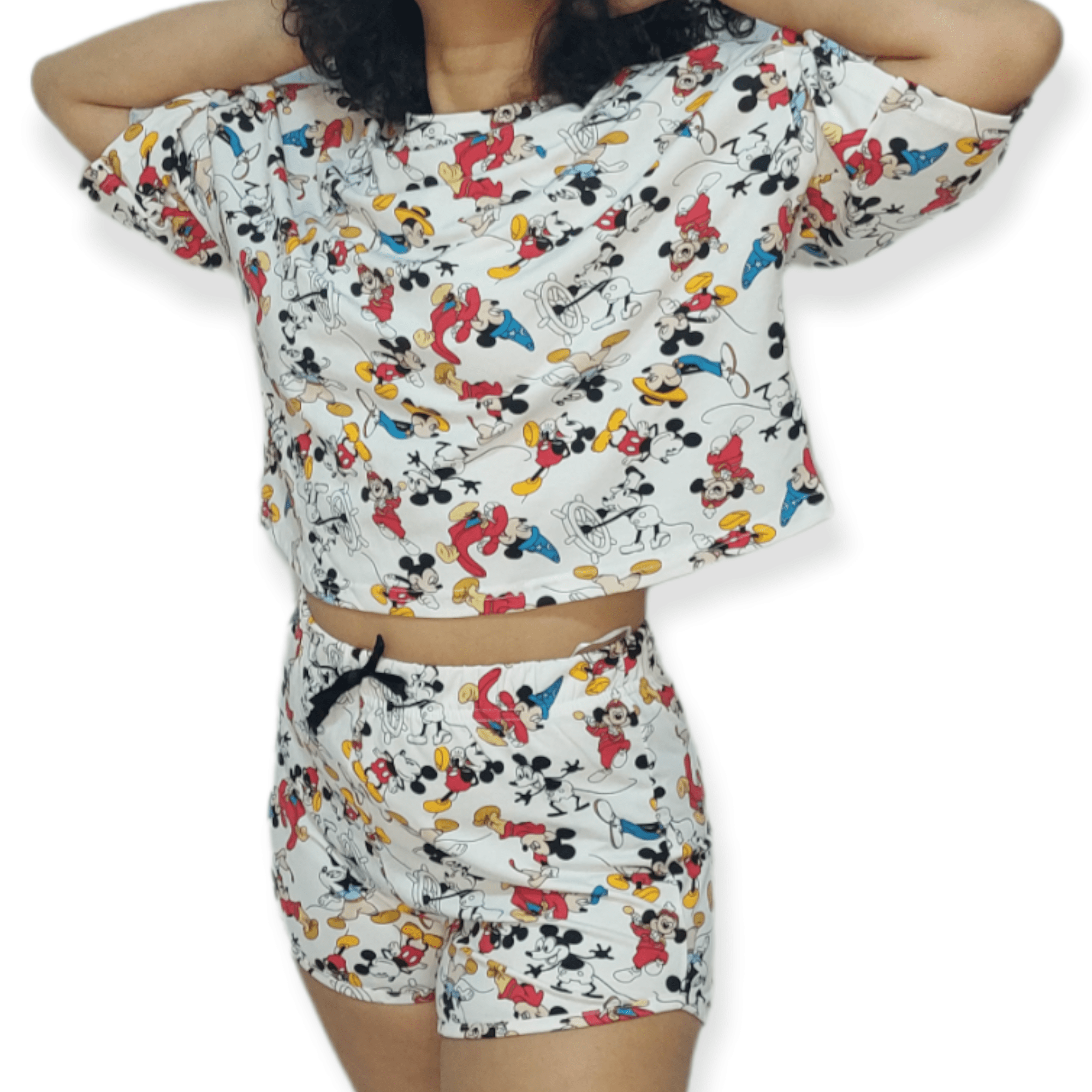 ElOutlet - Summer Women Pyjamas Women Pajama Short - (Oversized) - White