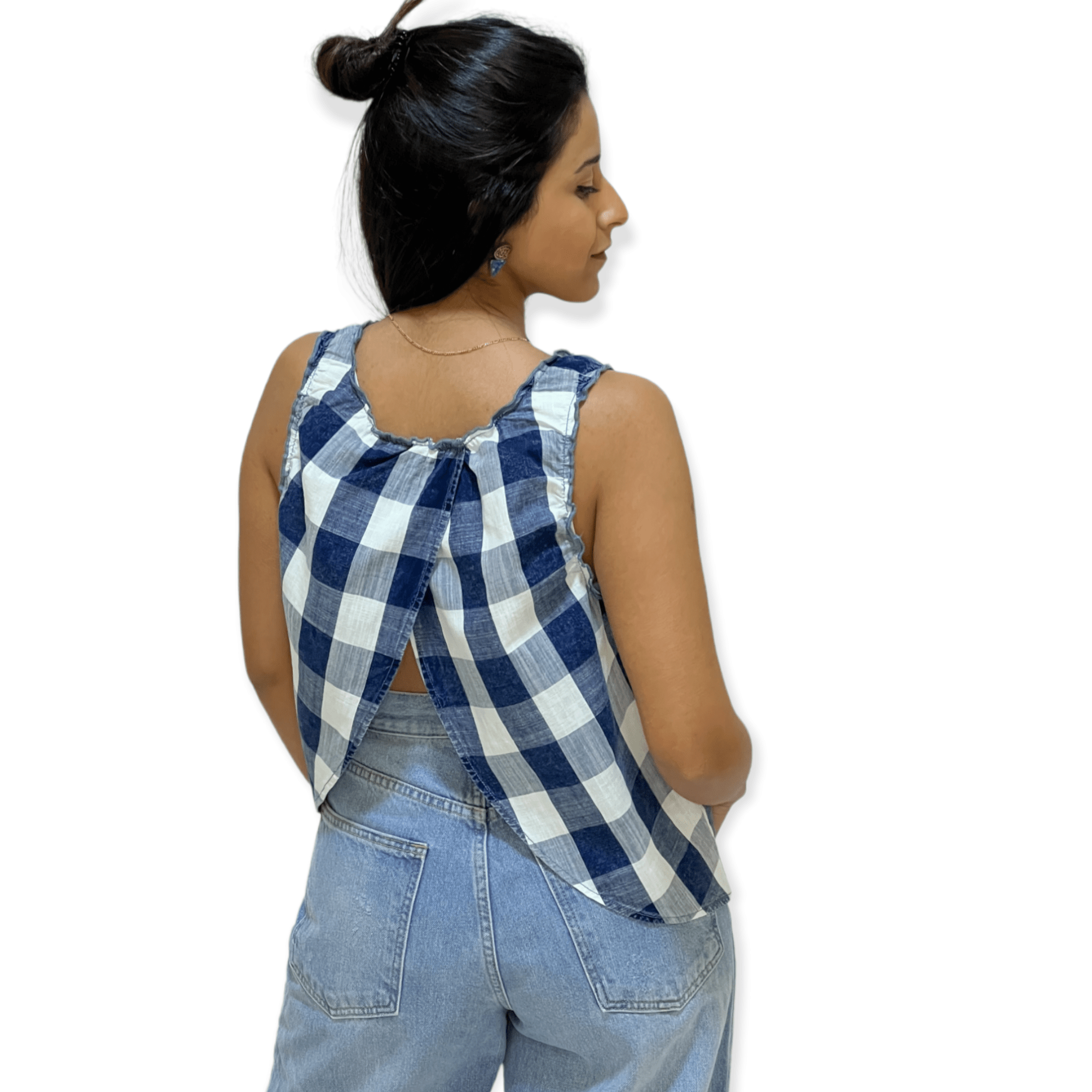 ElOutlet - Summer Women Women Blouse Women Blouse - Blue x White