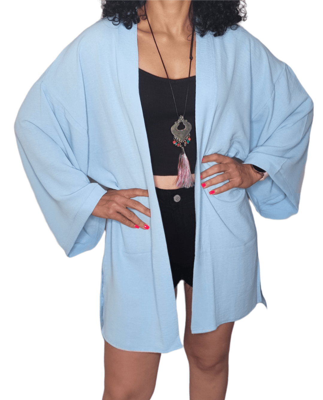 ElOutlet - Summer Women Women Blouse Women Cardigan (One-Size) Light Blue