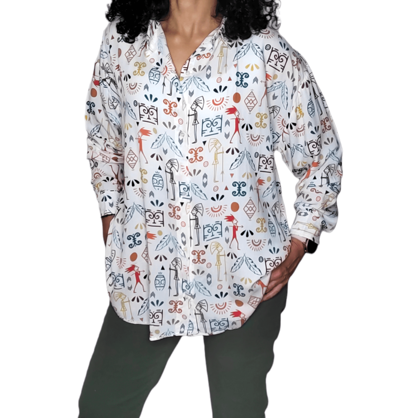 ElOutlet - Summer Women Women Blouse Women Chemise (One-Size) - Characters - White (colored)