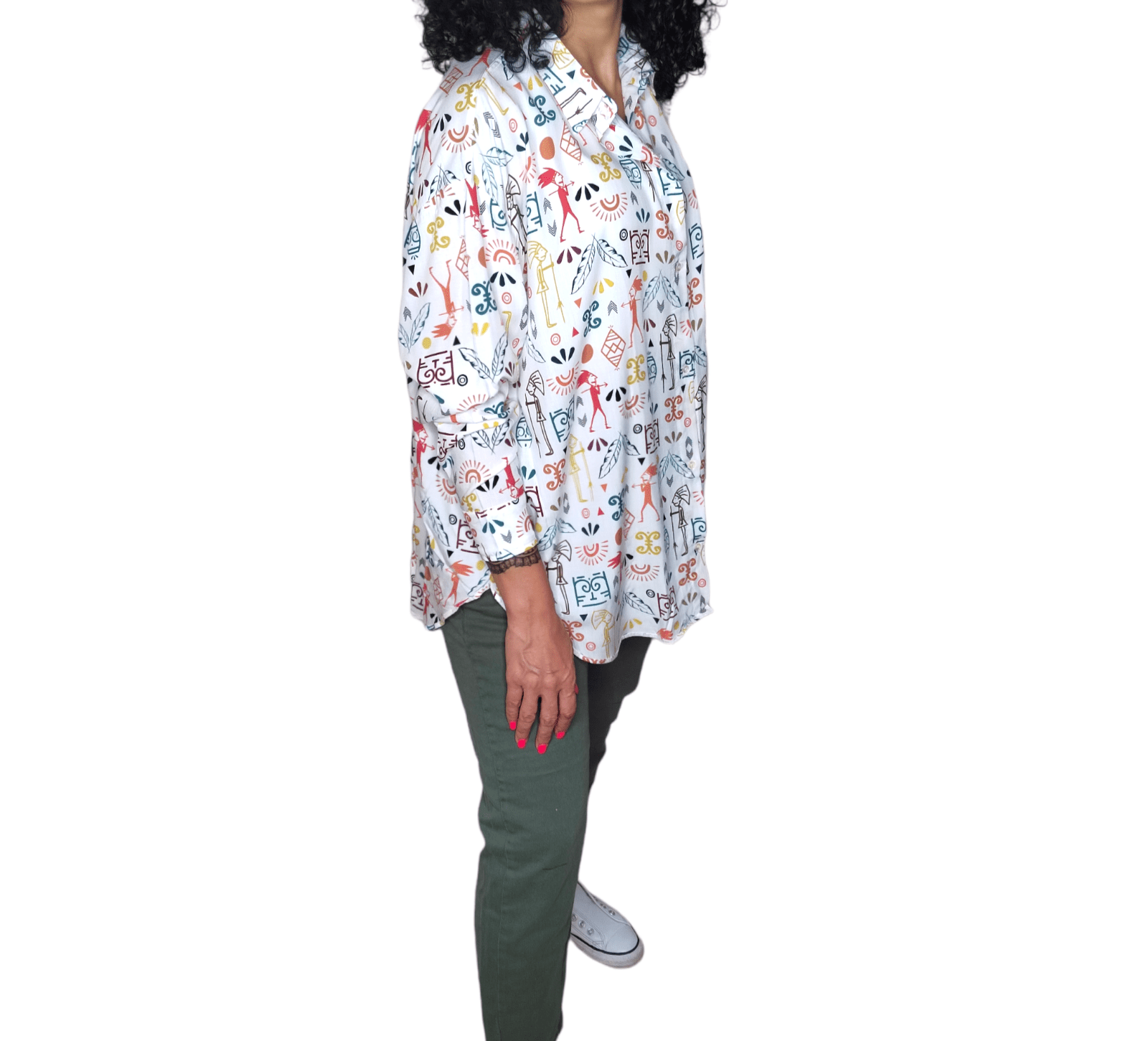 ElOutlet - Summer Women Women Blouse Women Chemise (One-Size) - Characters - White (colored)