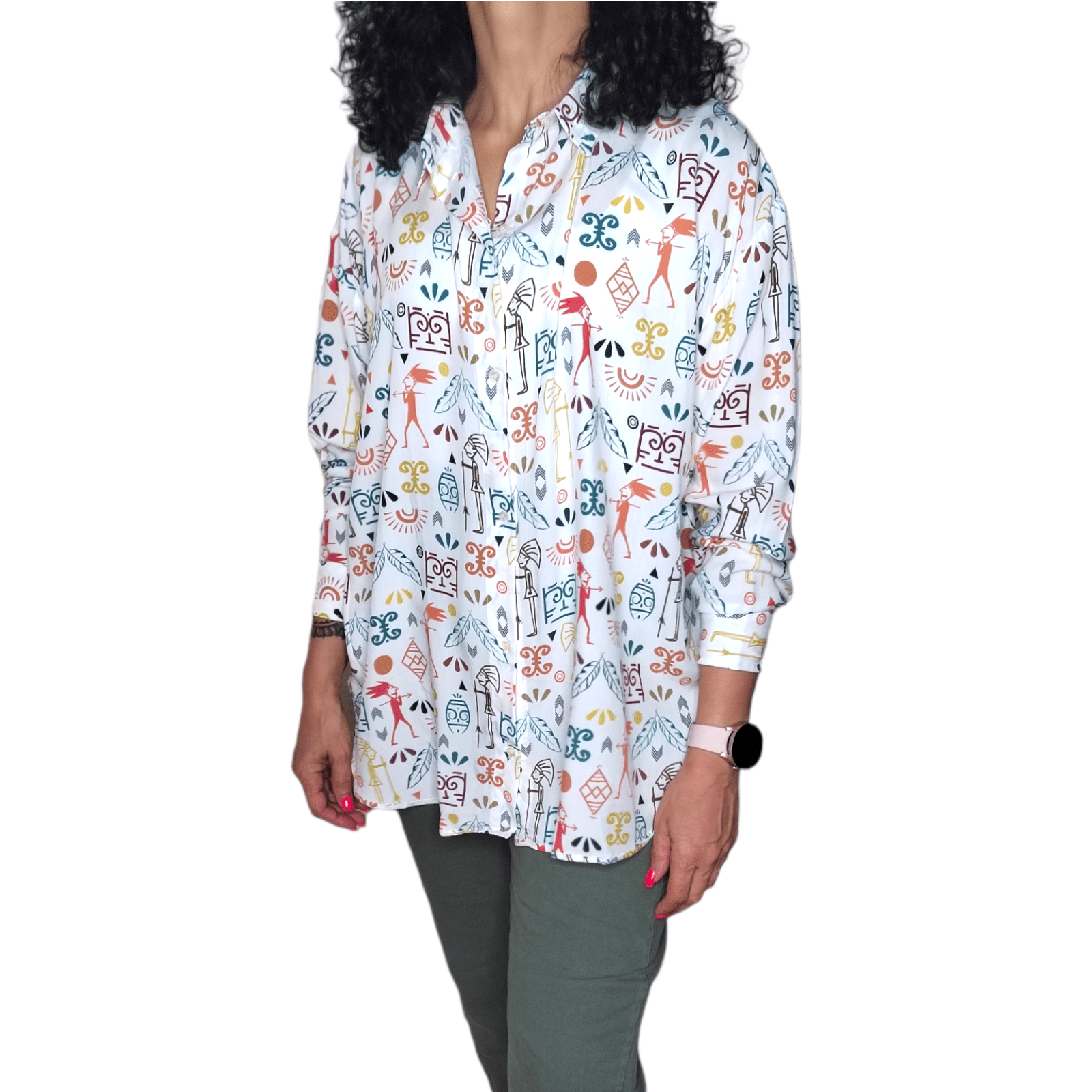ElOutlet - Summer Women Women Blouse Women Chemise (One-Size) - Characters - White (colored)