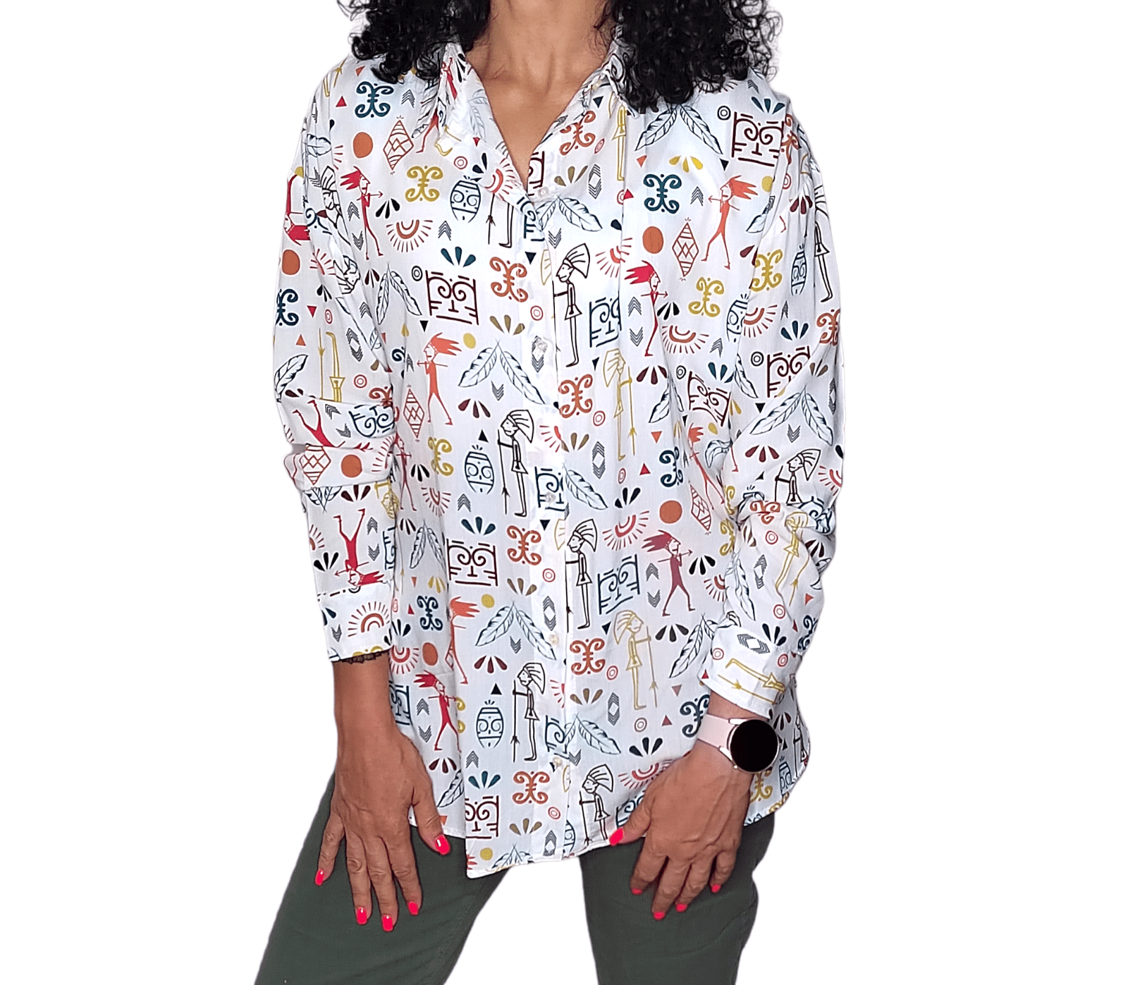 ElOutlet - Summer Women Women Blouse Women Chemise (One-Size) - Characters - White (colored)