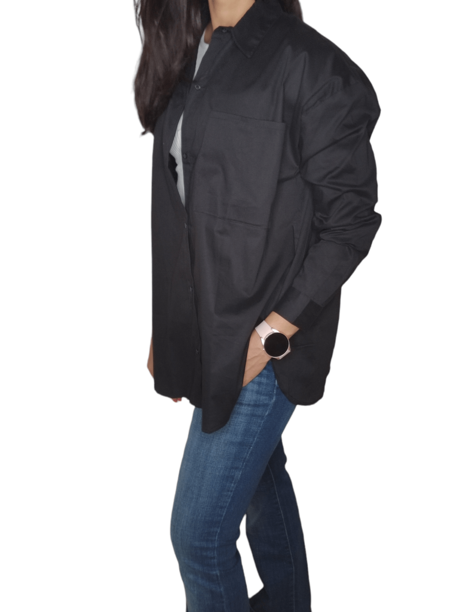ElOutlet - Summer Women Women Blouse Women Chemise (One-Size) - Curvy - Black