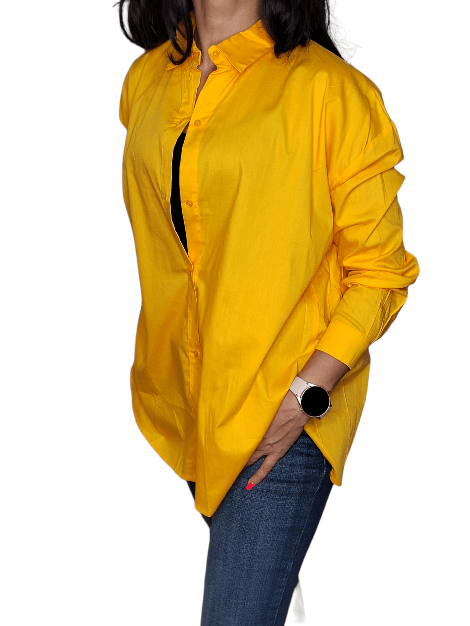 ElOutlet - Summer Women Women Blouse Women Chemise (One-Size) - Curvy - Dark Yellow (Mango)