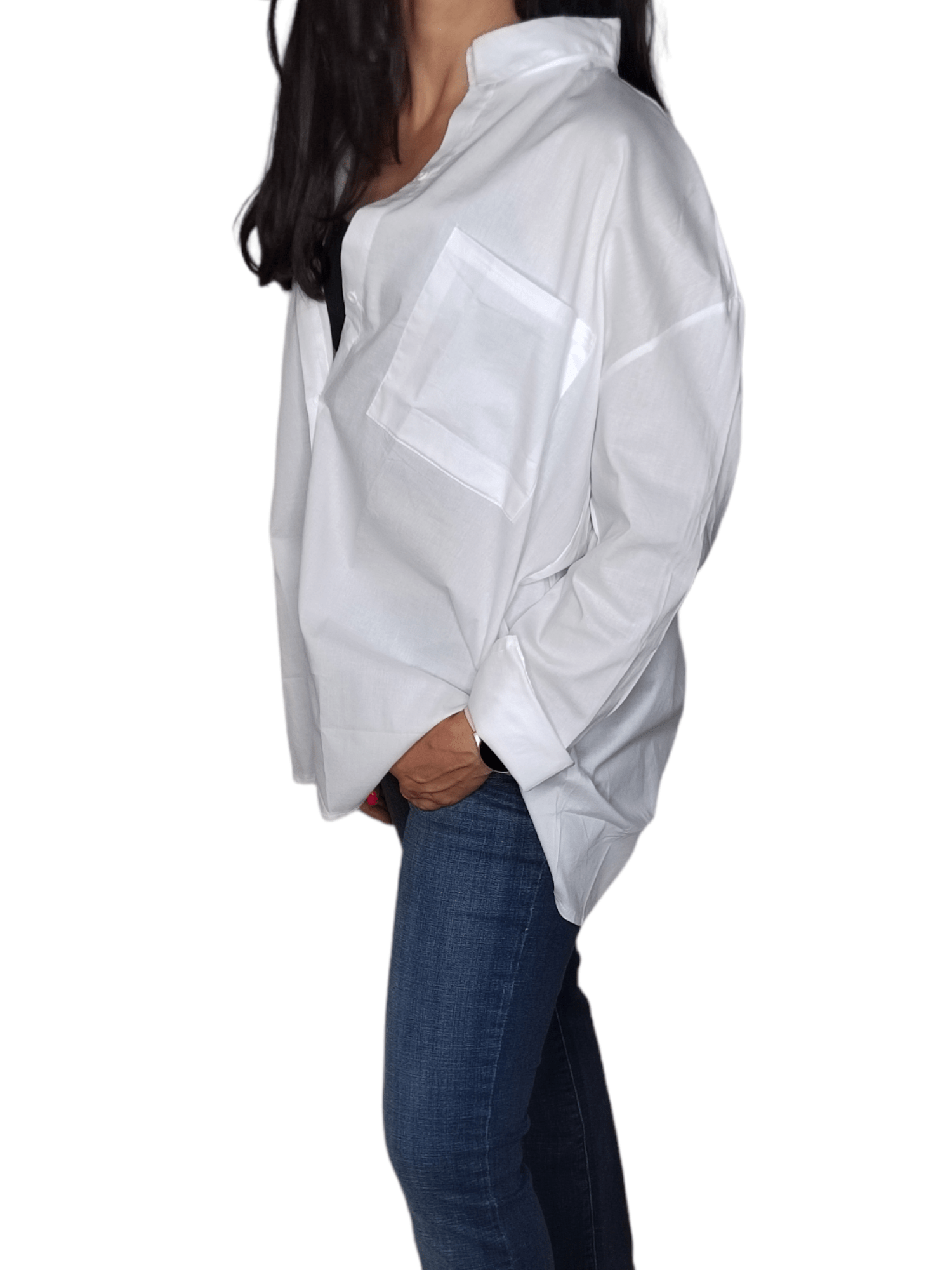 ElOutlet - Summer Women Women Blouse Women Chemise (One-Size) - Curvy - White