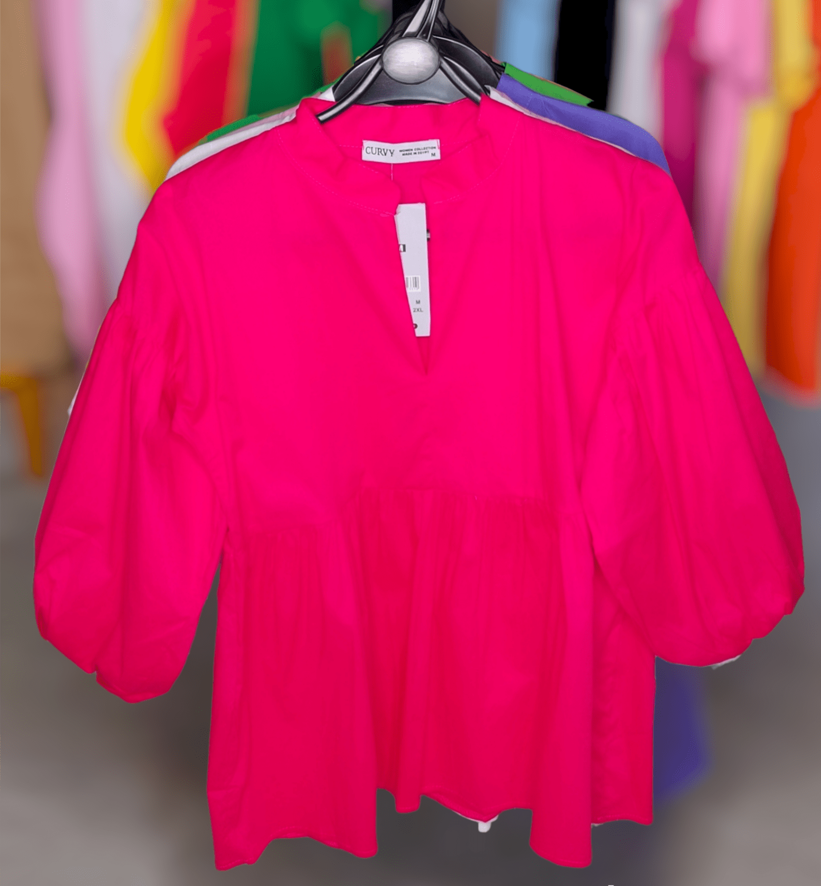 ElOutlet - Summer Women Women Blouse Women (Curvy) Blouse - Fuchsia