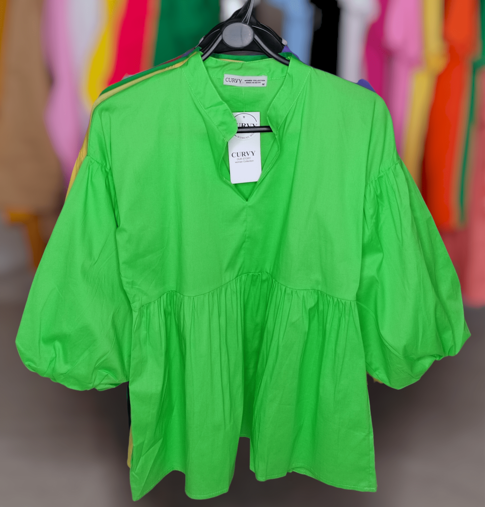ElOutlet - Summer Women Women Blouse Women (Curvy) Blouse - Light Green