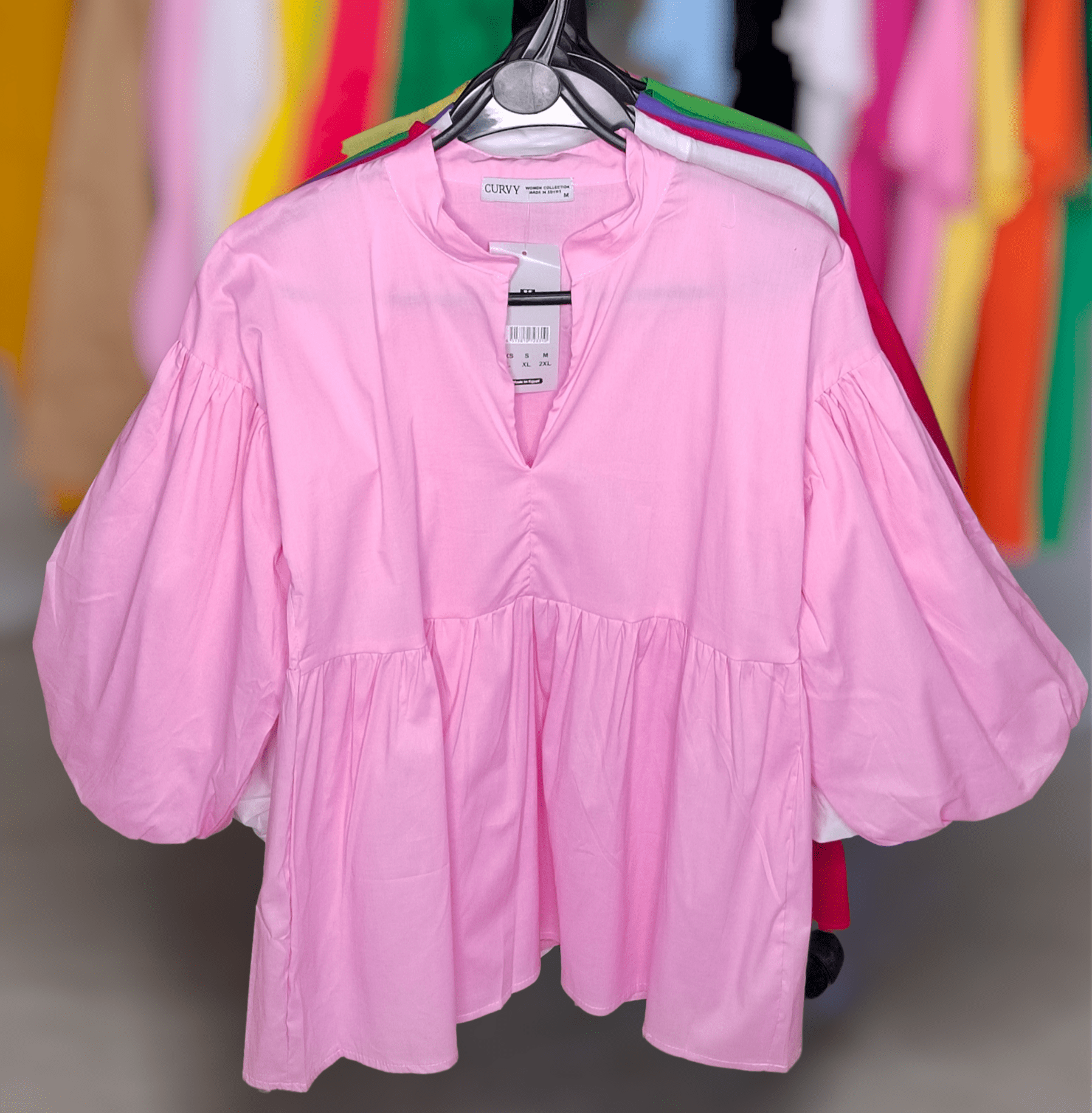 ElOutlet - Summer Women Women Blouse Women (Curvy) Blouse - Light Pink