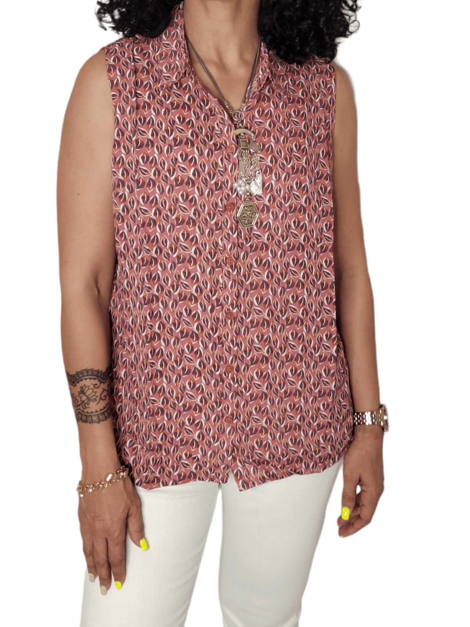 ElOutlet - Summer Women Women Blouse Women Cut Blouse (Viscose) - Bois de Rose
