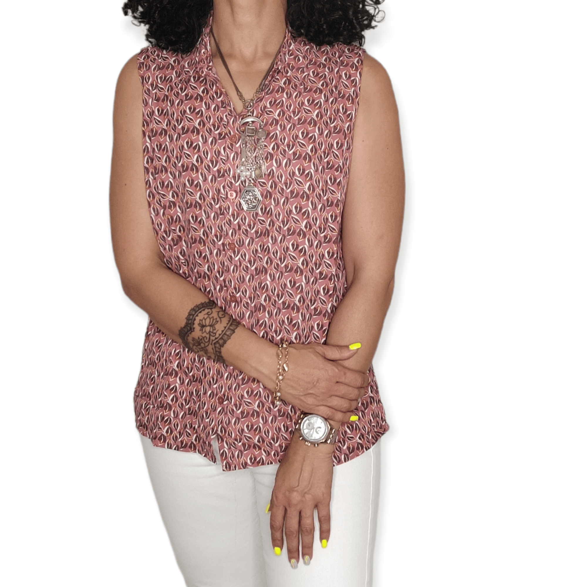 ElOutlet - Summer Women Women Blouse Women Cut Blouse (Viscose) - Bois de Rose