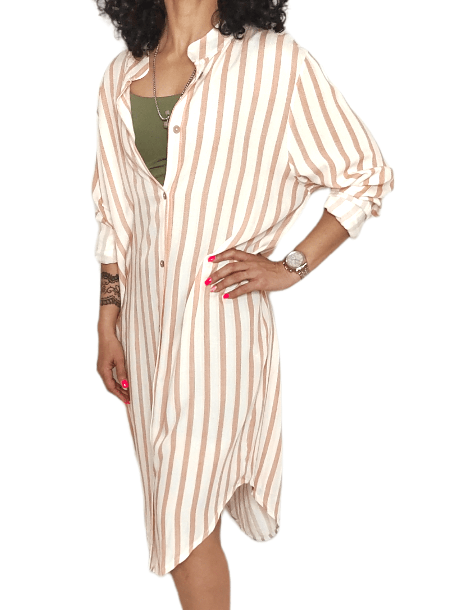 ElOutlet - Summer Women Women Dress Women Chemise Dress - [LONG & OVERSIZE] - Orange