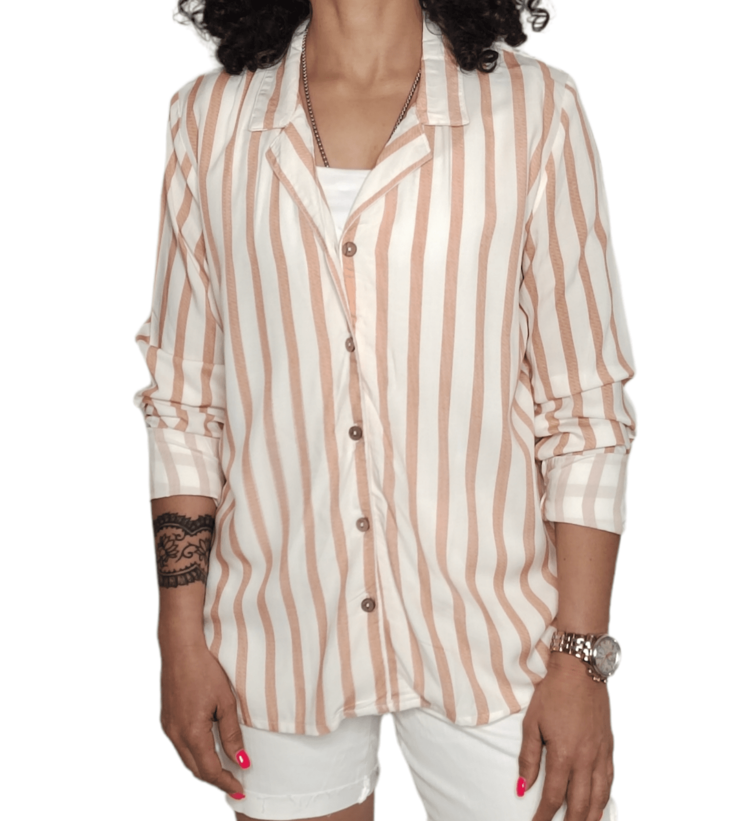 ElOutlet - Summer Women Women Shirt Women Shirt - Orange x White