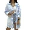 ElOutlet - Summer Women Women Shirts Women (OverSized / Long) Shirt - Blue x White