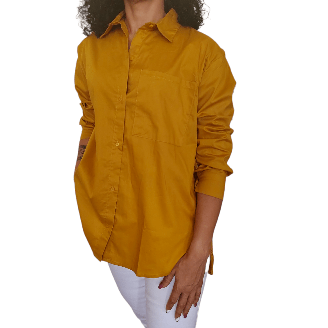 ElOutlet - Summer Women Women Shirts Women Shirt (Curvy) - Mustard