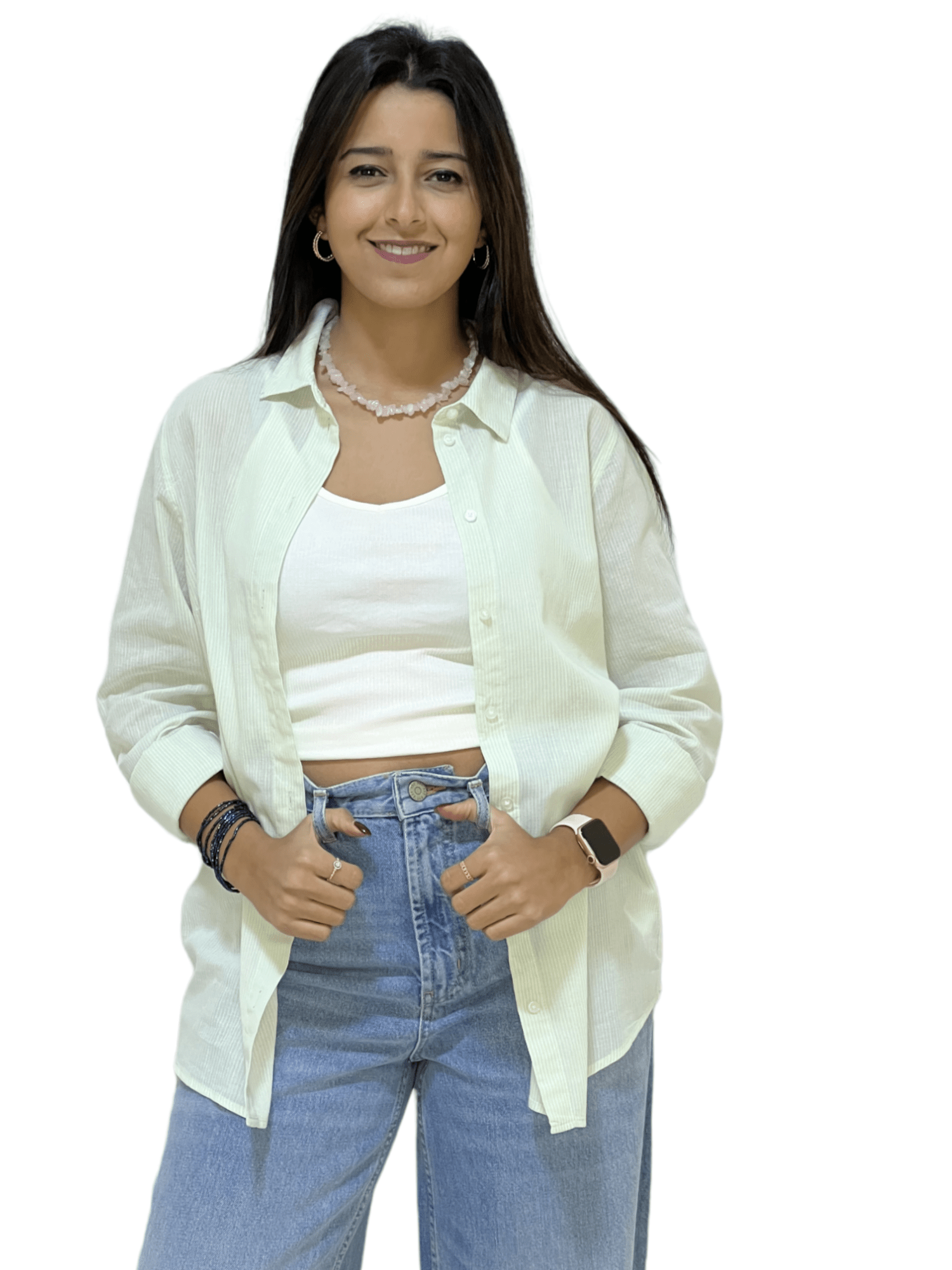 ElOutlet - Summer Women Women Shirts Women Shirt - Pistache x White