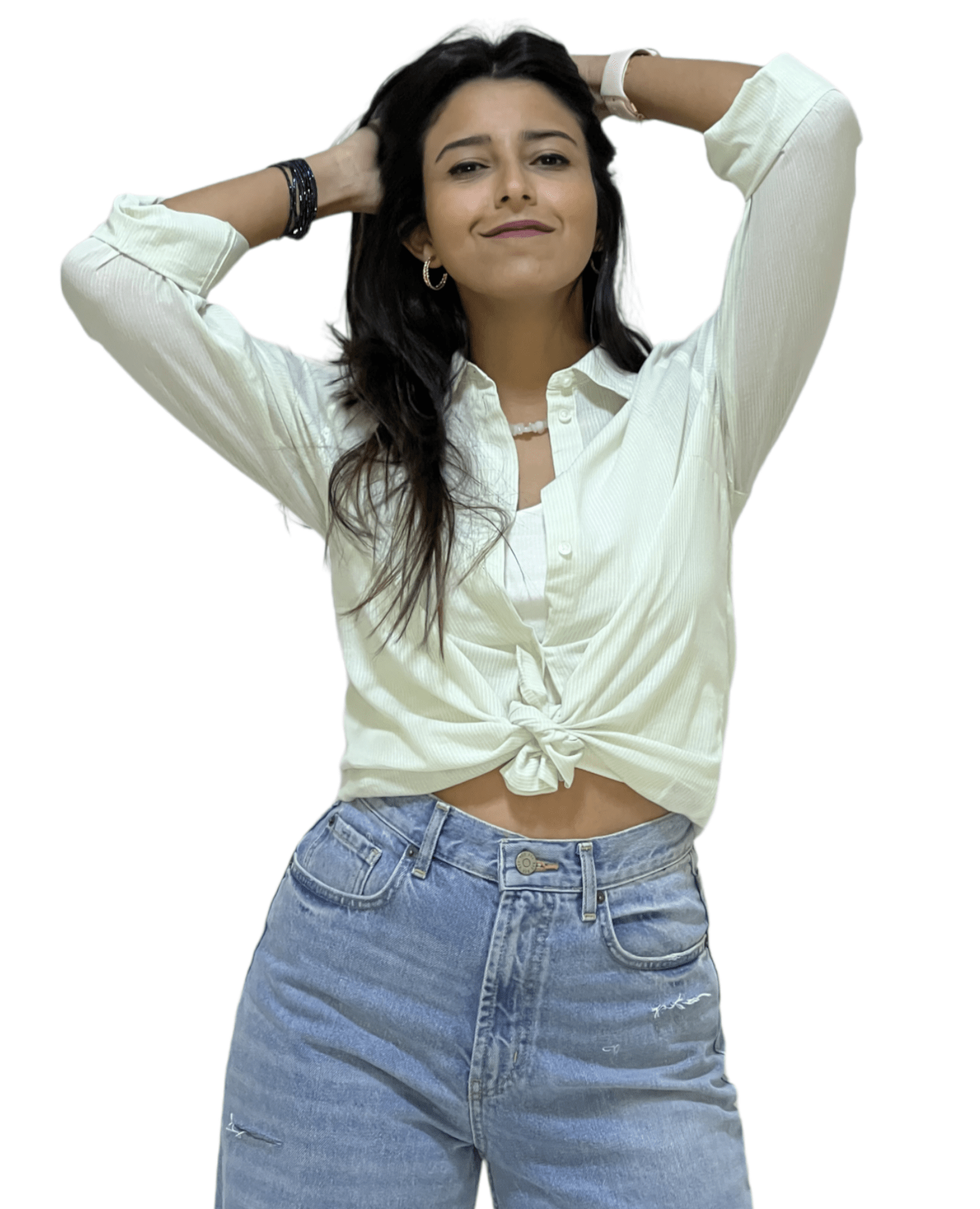 ElOutlet - Summer Women Women Shirts Women Shirt - Pistache x White
