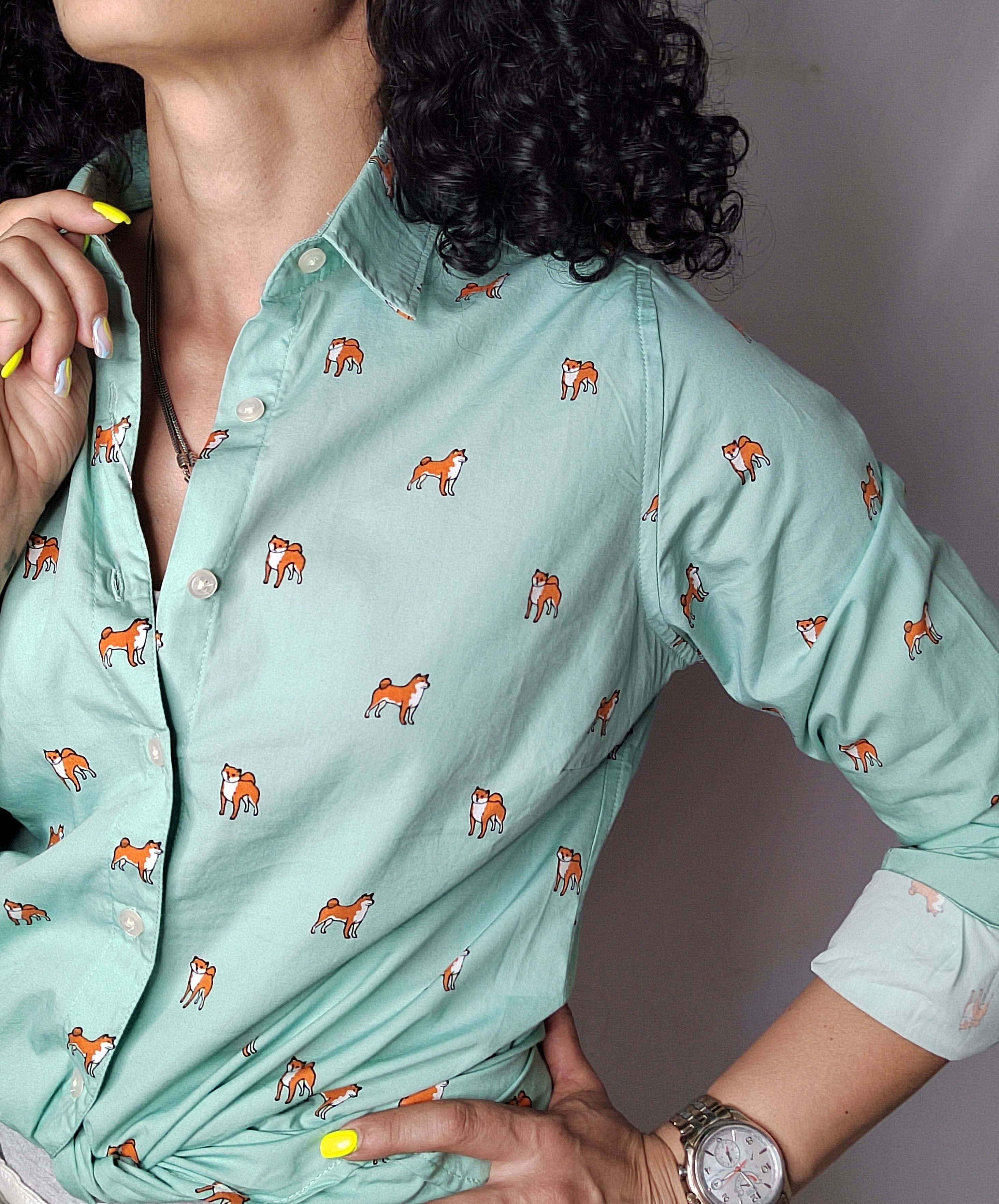ElOutlet - Summer Women Women Shirts Women (slim-fit) Shirt - Green