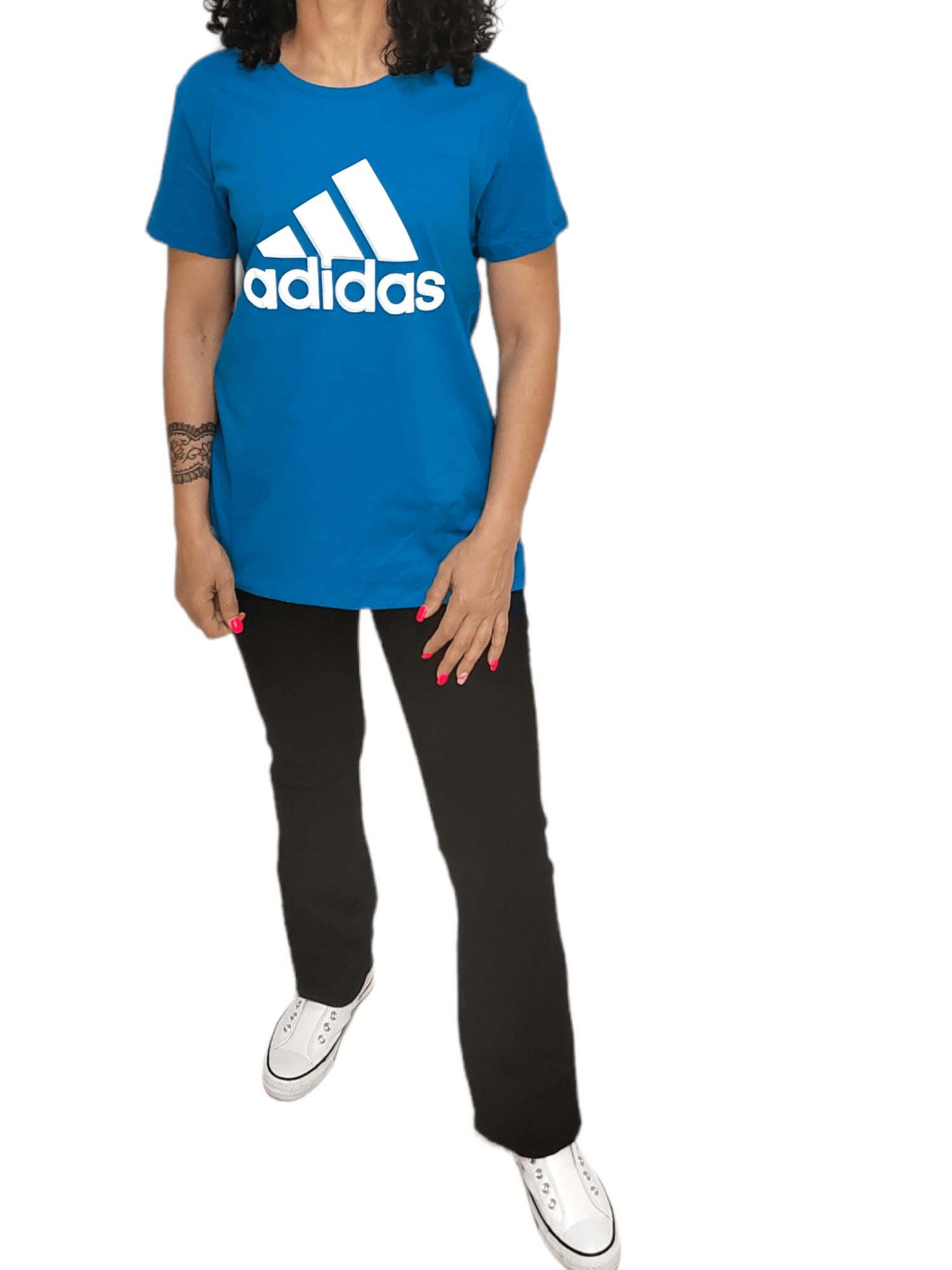 ElOutlet - Summer Women Women T-Shirt L Women Tshirt - Big logo - Turquoise
