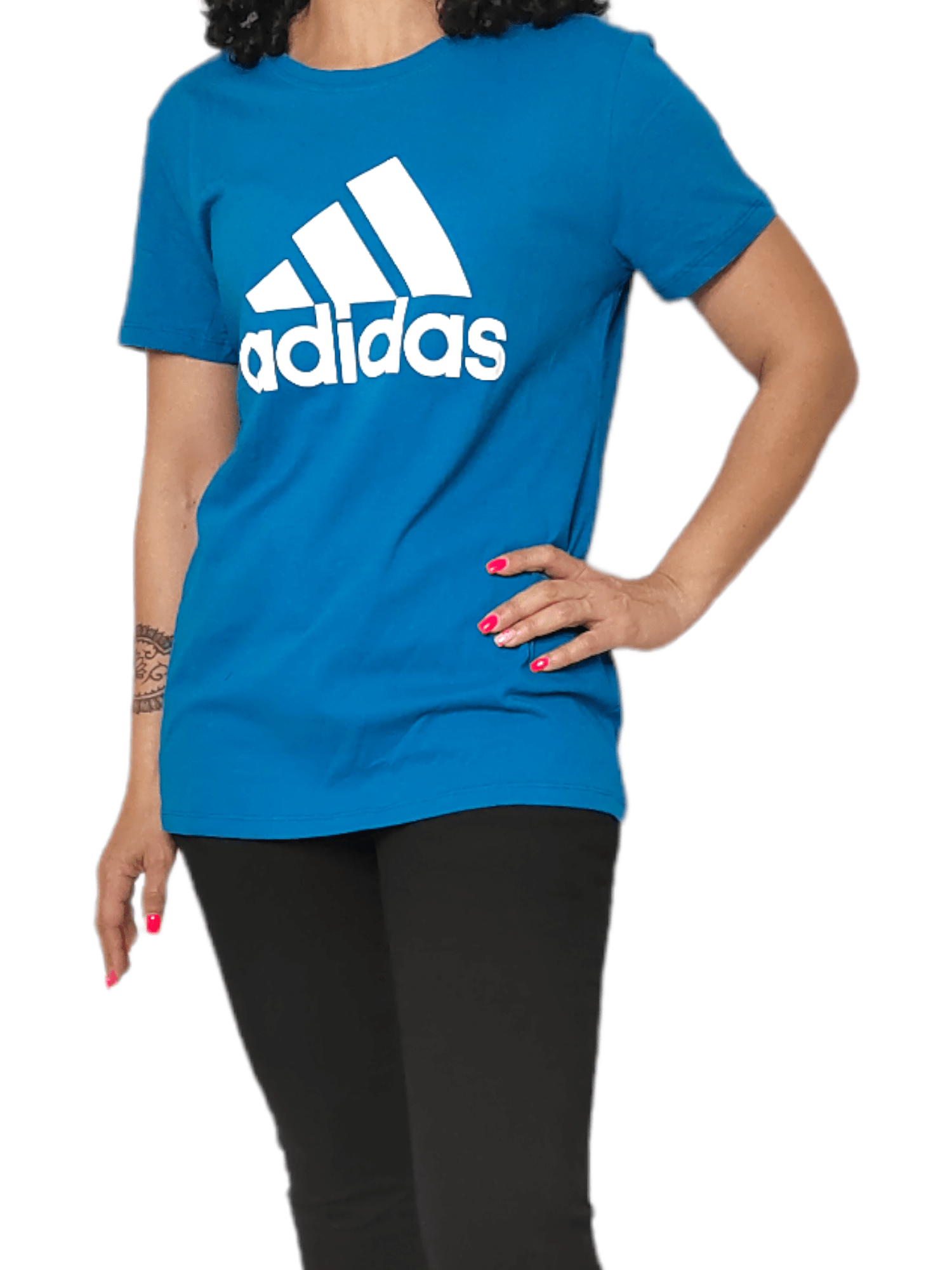 ElOutlet - Summer Women Women T-Shirt L Women Tshirt - Big logo - Turquoise