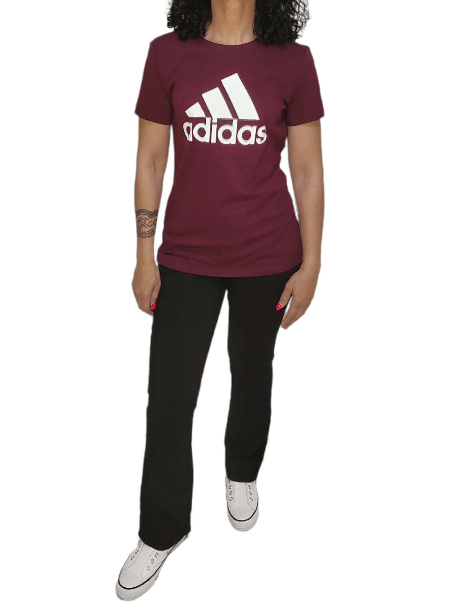 ElOutlet - Summer Women Women T-Shirt M Women Tshirt - Big logo - Burgundy
