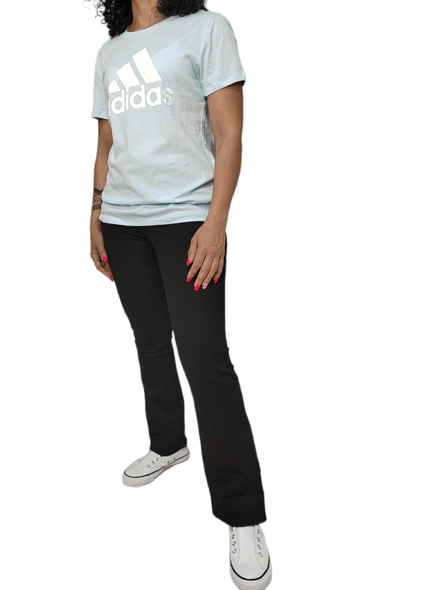 ElOutlet - Summer Women Women T-Shirt M Women Tshirt - Big logo - Light Blue