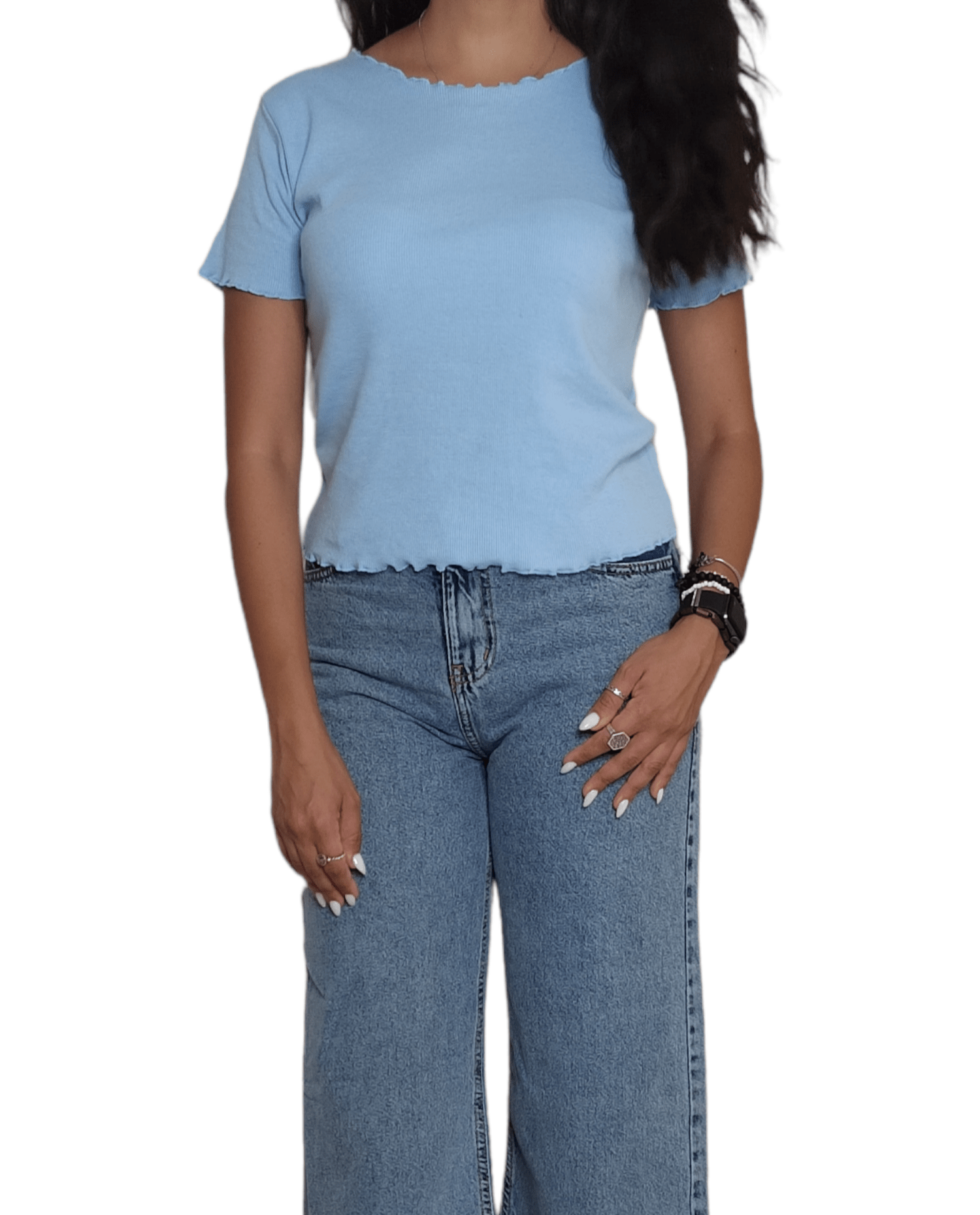 ElOutlet - Summer Women Women T-Shirt Women Curvy Body - model (2) - Baby Blue