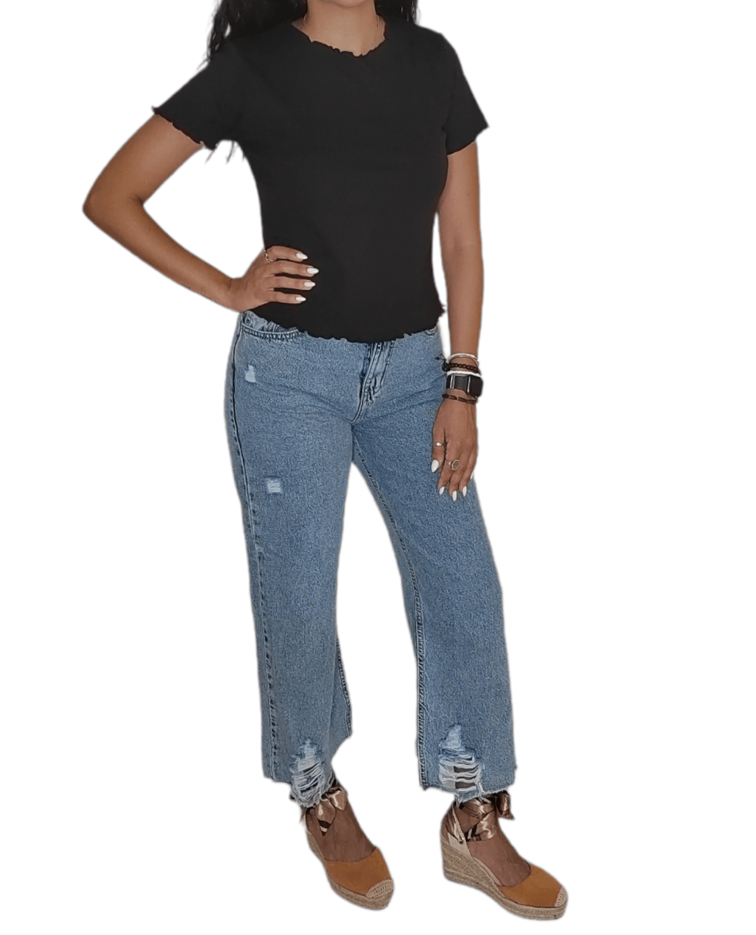 ElOutlet - Summer Women Women T-Shirt Women Curvy Body - model (2) - Black