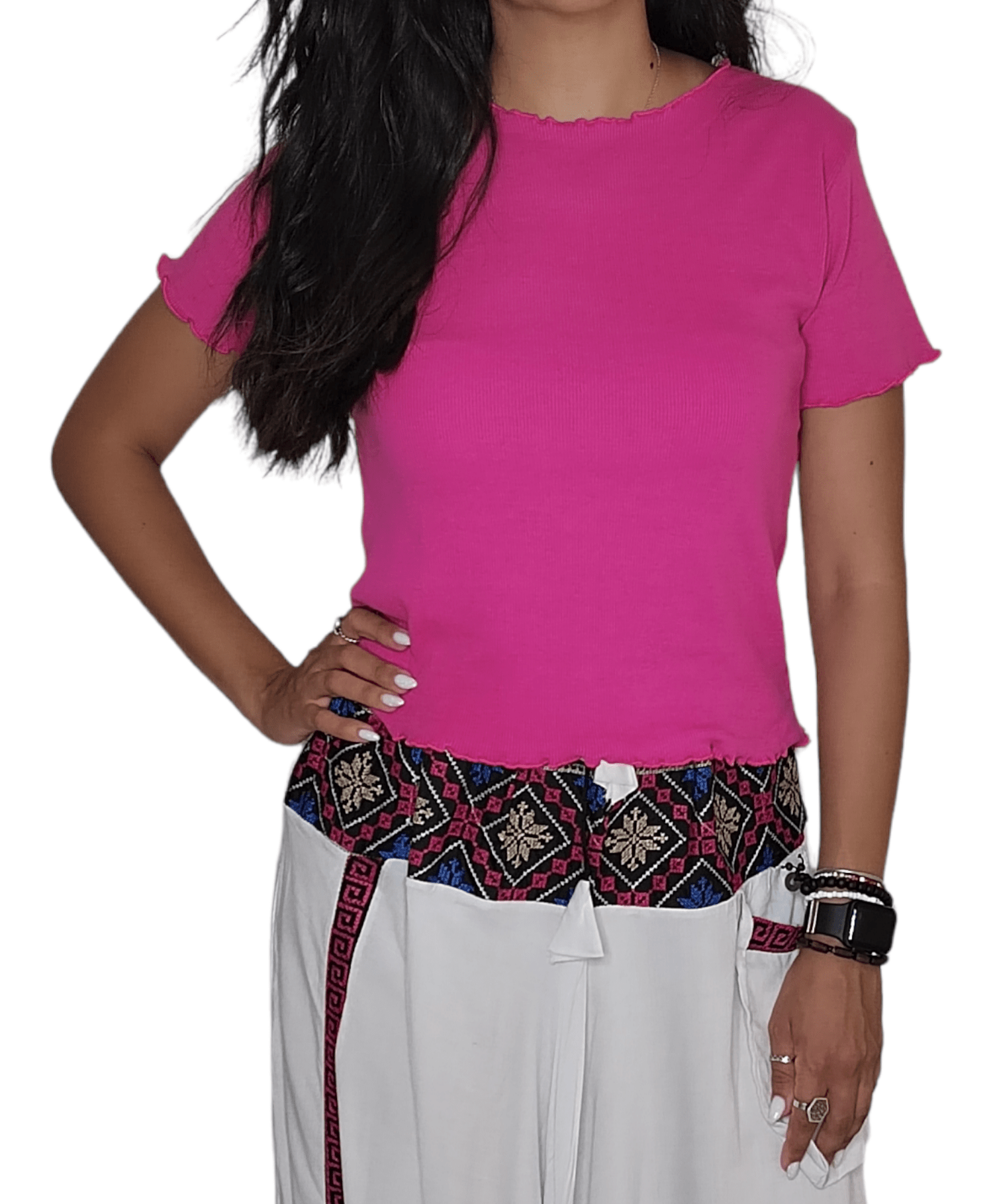 ElOutlet - Summer Women Women T-Shirt Women Curvy Body - model (2) - Fuchsia