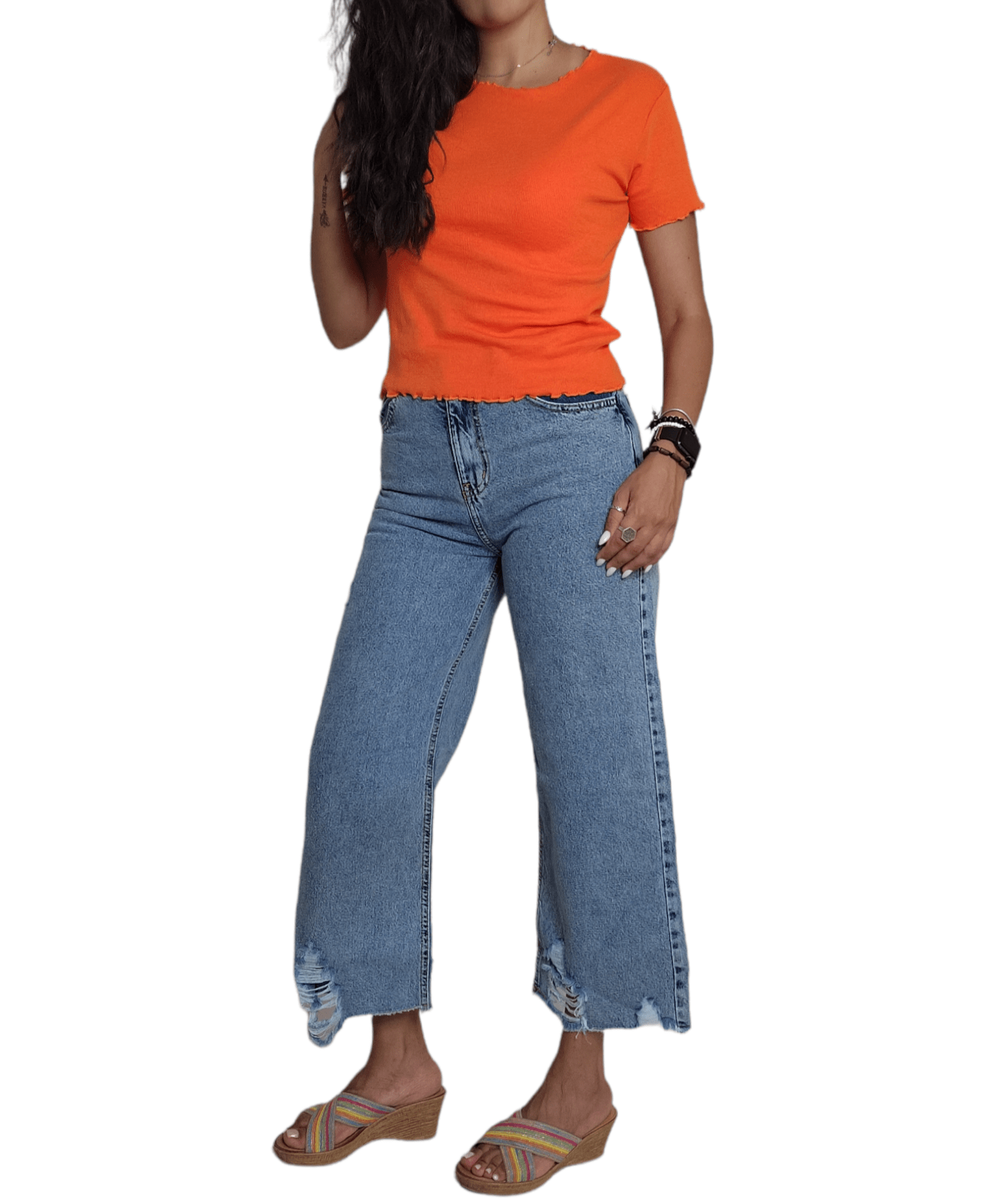 ElOutlet - Summer Women Women T-Shirt Women Curvy Body - model (2) - Orange