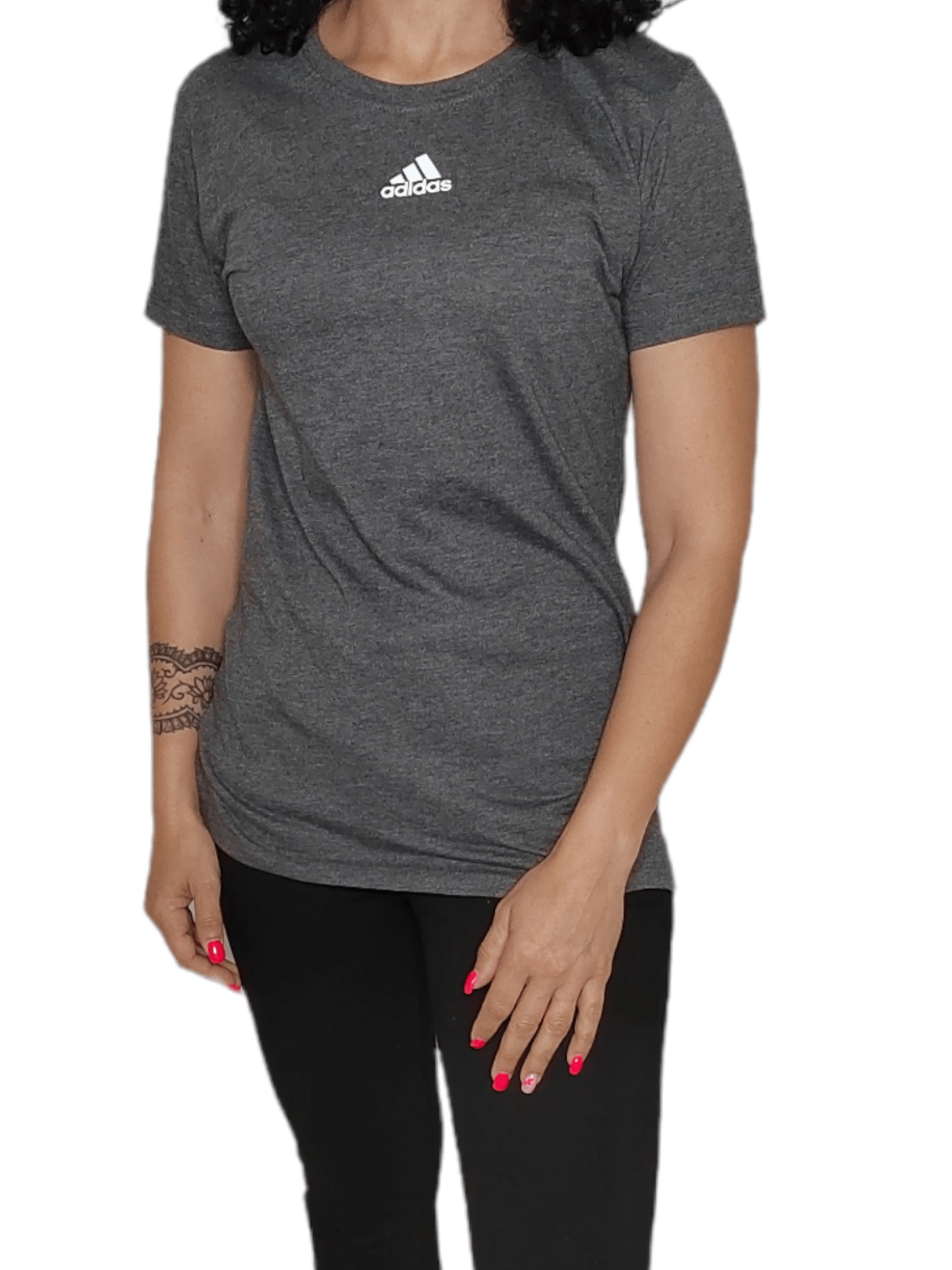 ElOutlet - Summer Women Women T-Shirt Women Tshirt - small logo (middle) - Dark Grey