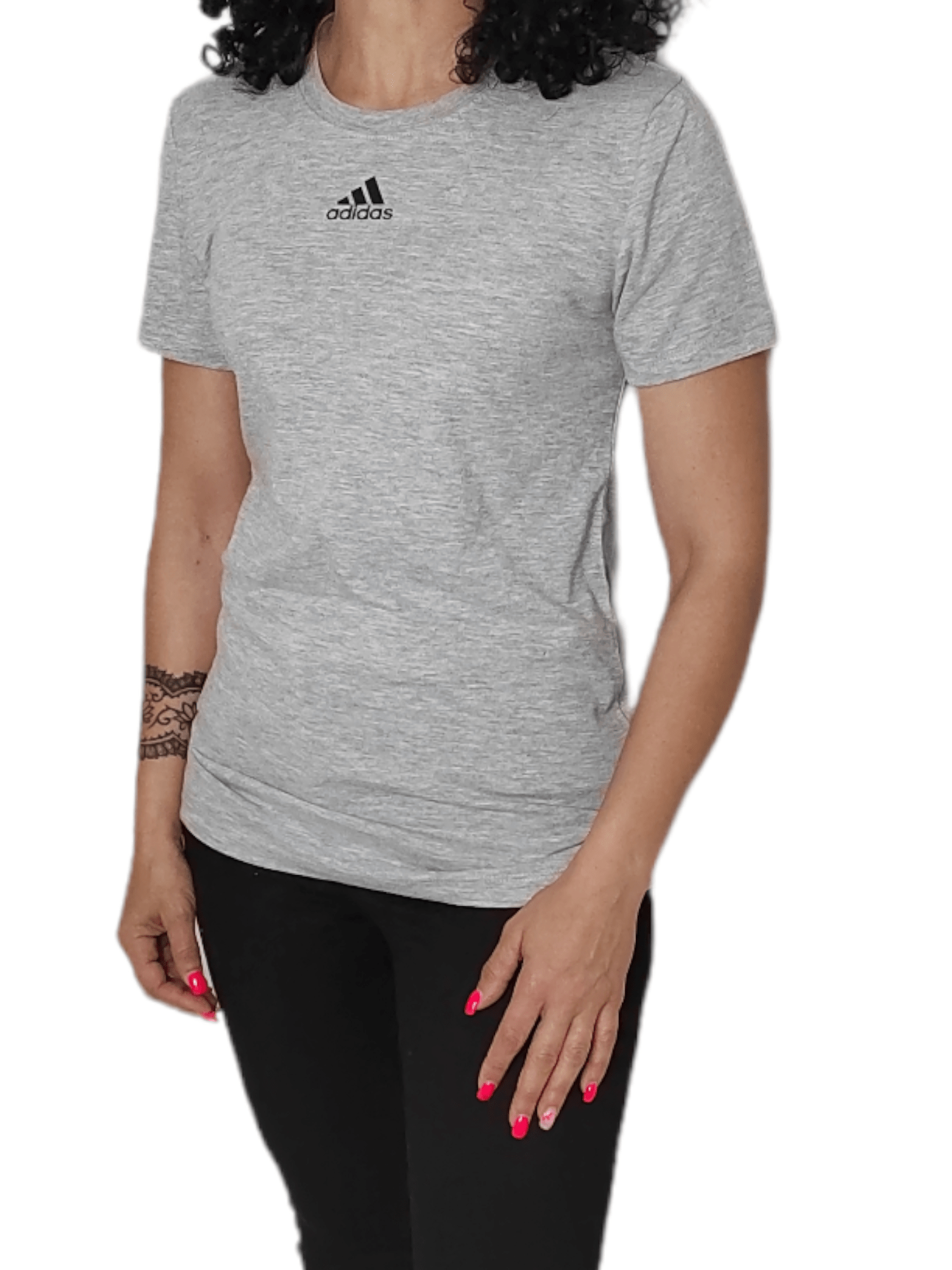 ElOutlet - Summer Women Women T-Shirt Women Tshirt - small logo (middle) - Grey