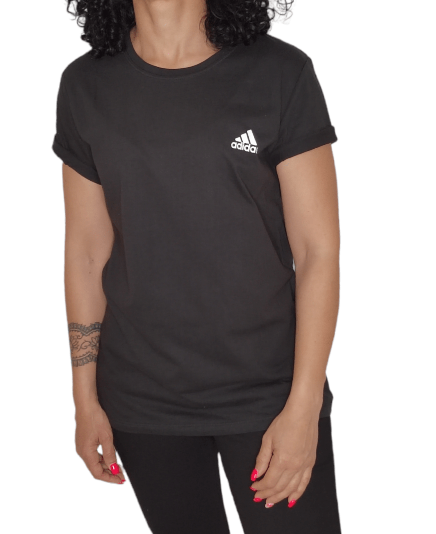 ElOutlet - Summer Women Women T-Shirt Women Tshirt - small logo (side) - Black