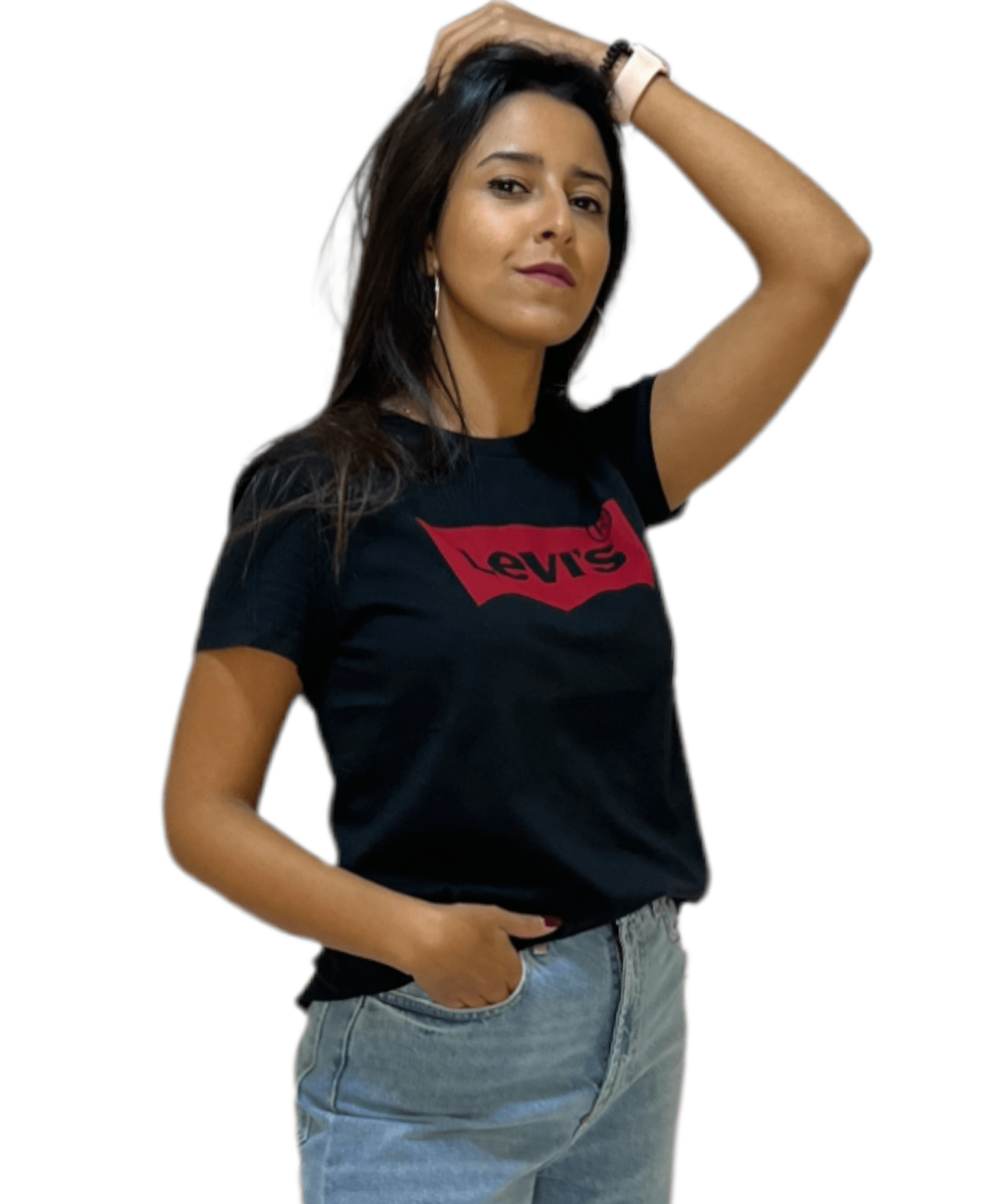 ElOutlet - Summer Women Women T-Shirts Women T-Shirt - Black x Red