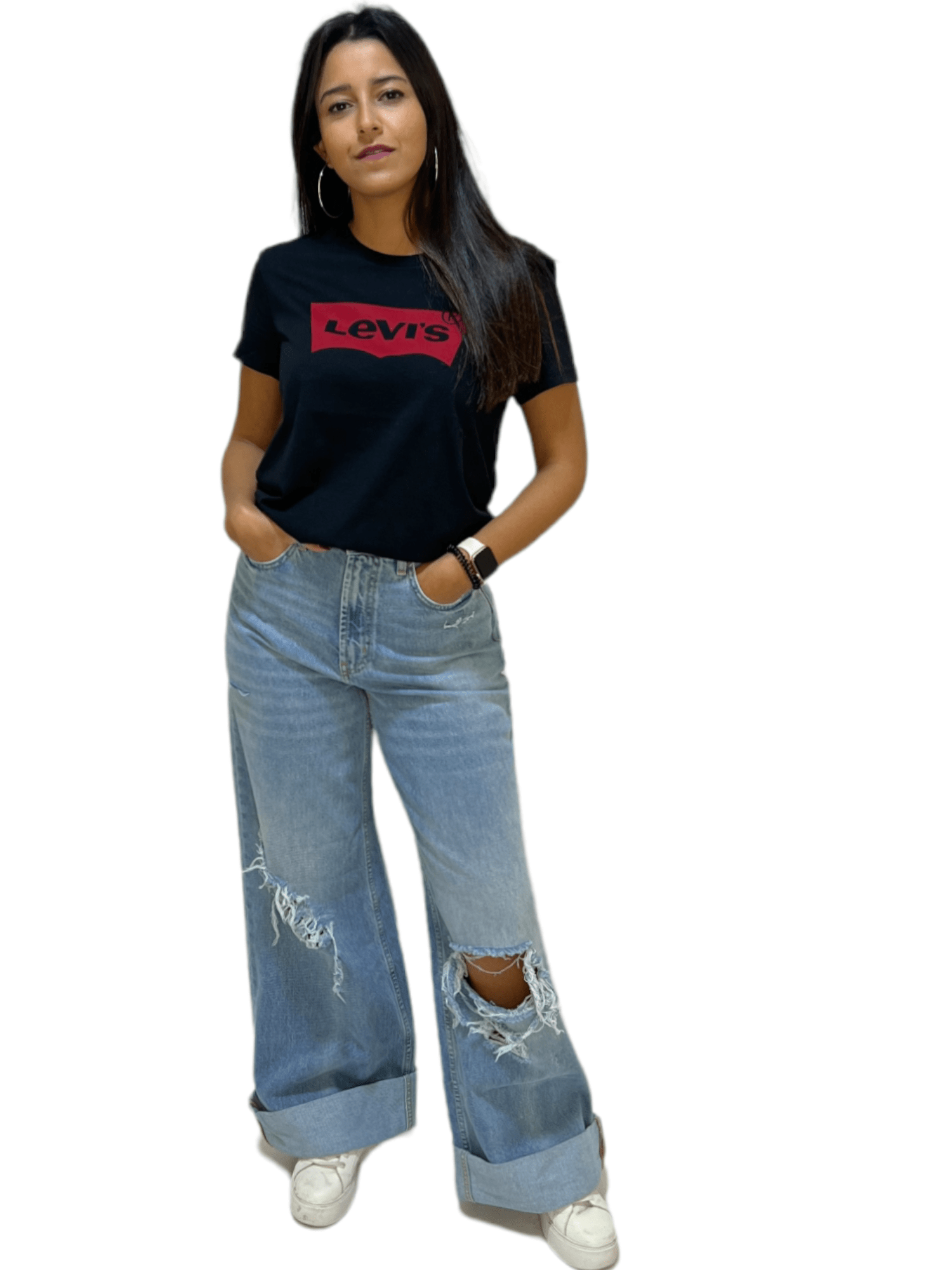 ElOutlet - Summer Women Women T-Shirts Women T-Shirt - Black x Red