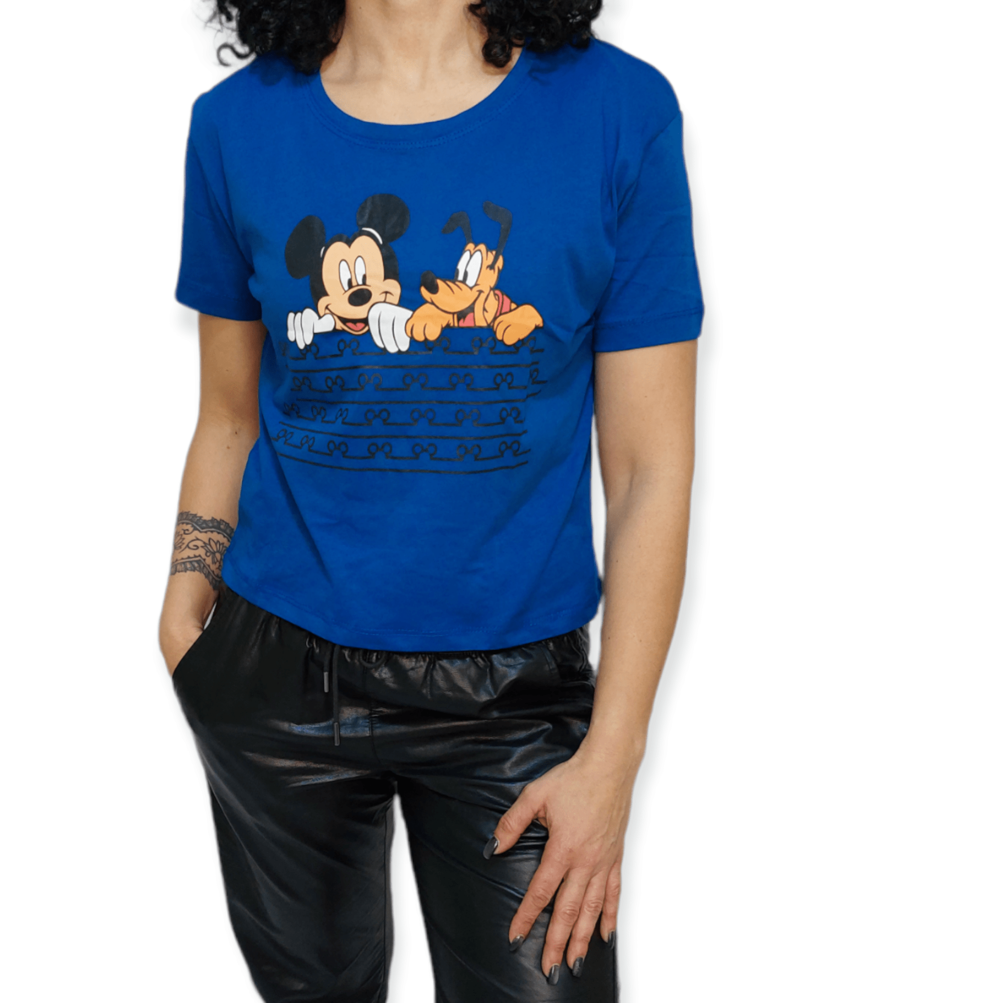 ElOutlet - Summer Women Women T-Shirts Women T-Shirt - Blue (mickey&pluto)